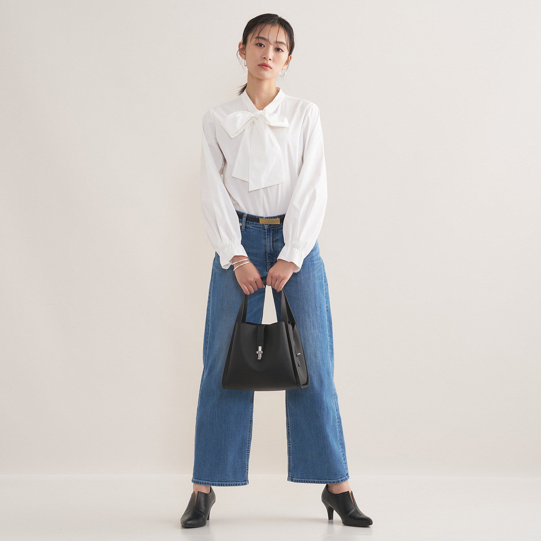 INDIVI「【2点セット／洗える／セレモニー】ツイードジレ＆ボウタイブラウス」|その他|