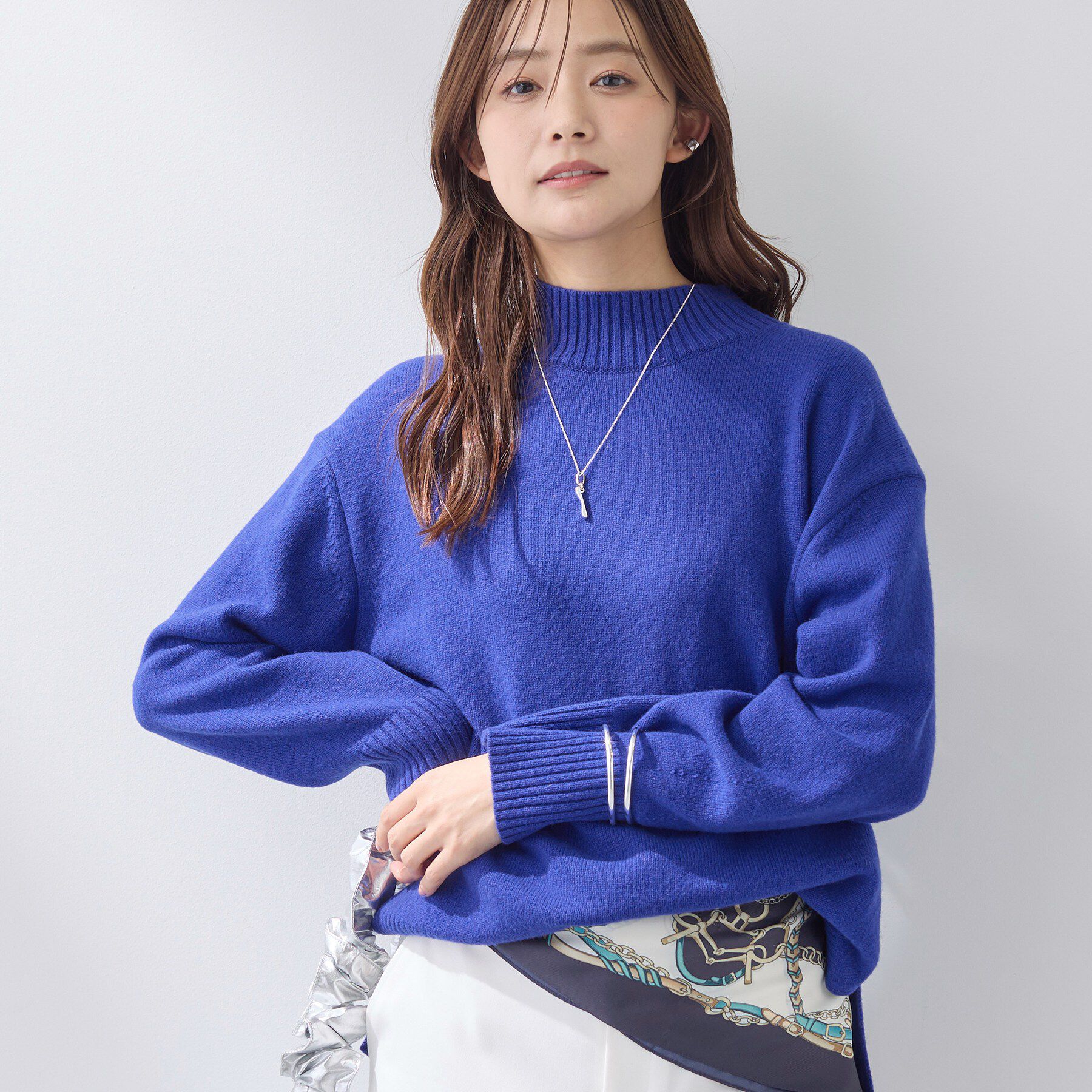 INDIVI「【カシミヤ混】ミドルゲージ ハイネックニット」|ニット・セーター|