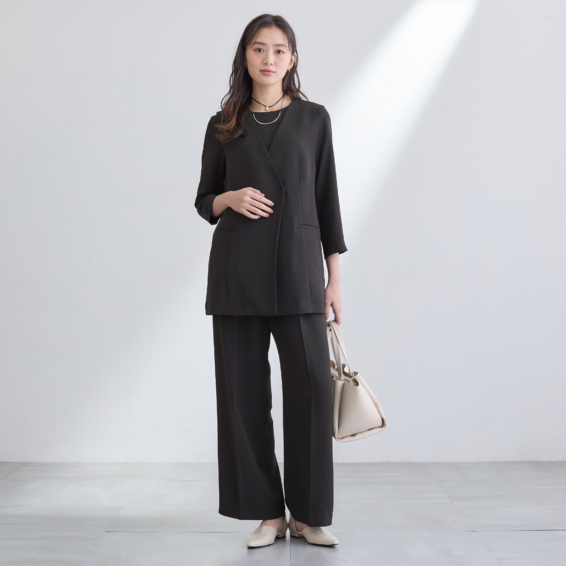 INDIVI「【洗える／UVケア／SETUP可】着る日傘ワイドパンツ」|その他|