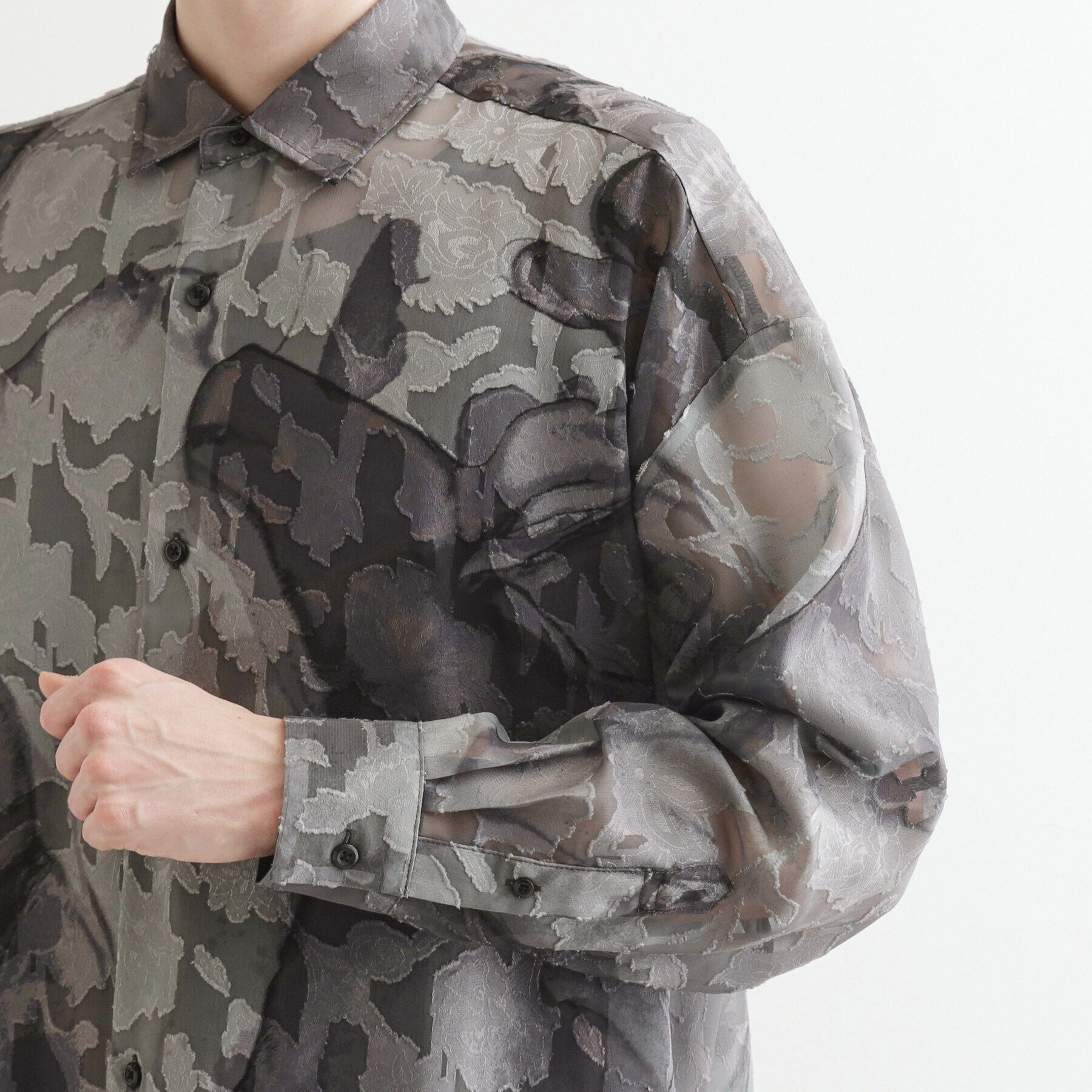 tk.TAKEO KIKUCHI「シアーフラワーシャツ」|シャツ・ブラウス|