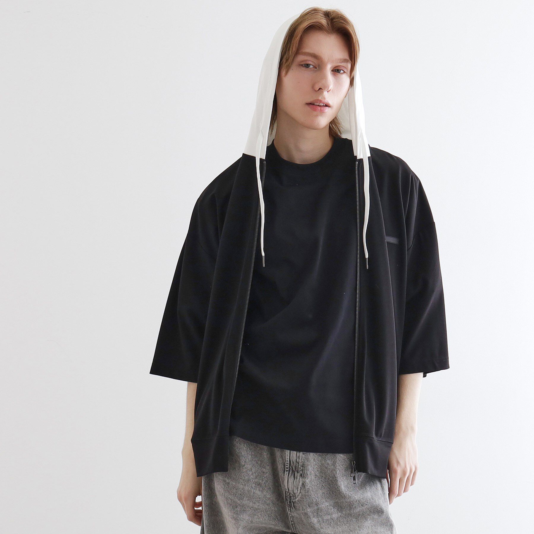 tk.TAKEO KIKUCHI「オーバージップパーカ」|パーカー|ブラック(519)