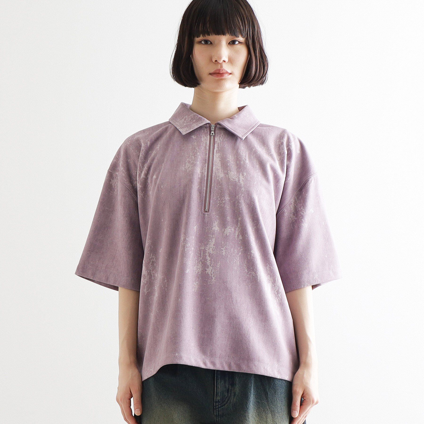 tk.TAKEO KIKUCHI「ヴィンテージライクハーフジップポロシャツ」|ポロシャツ|