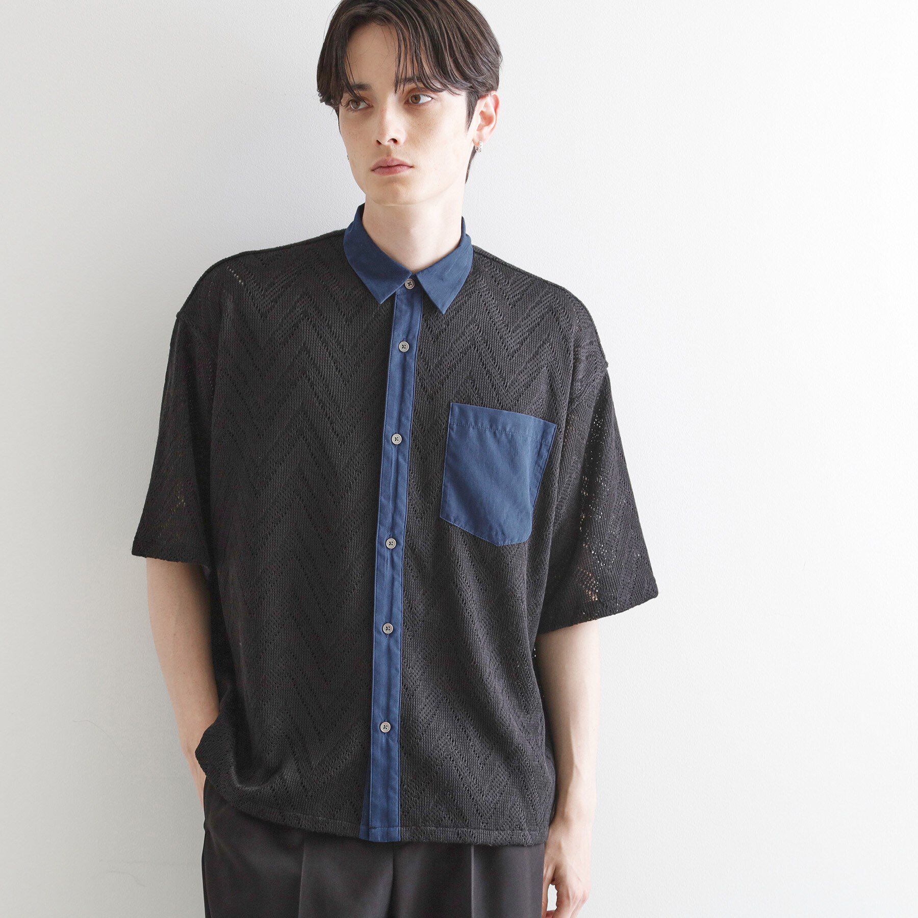 tk.TAKEO KIKUCHI「ダブルレース5分袖シャツ」|シャツ・ブラウス|