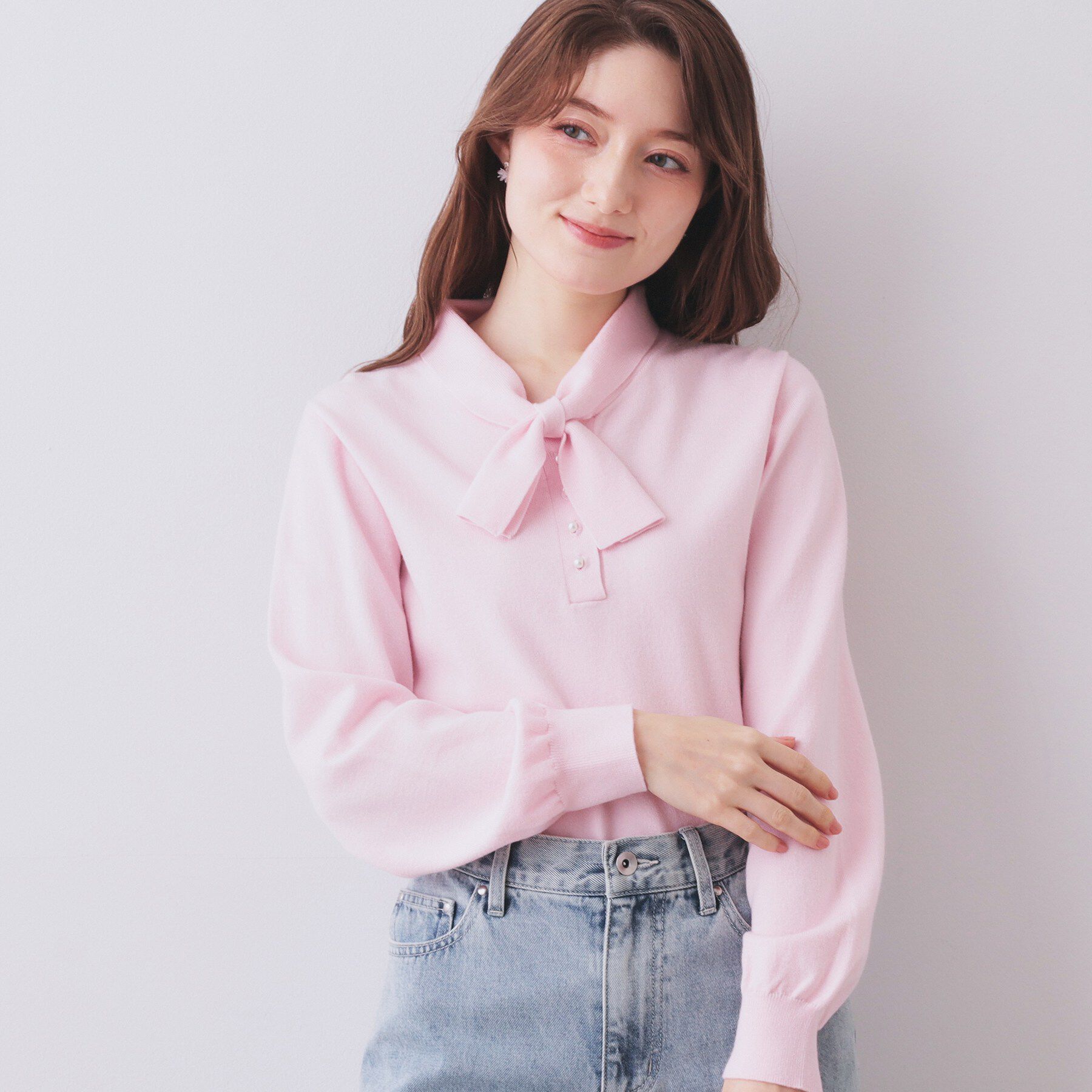 index「ヘンリーパールミニボウタイニット【洗濯機OK】」|ニット・セーター|