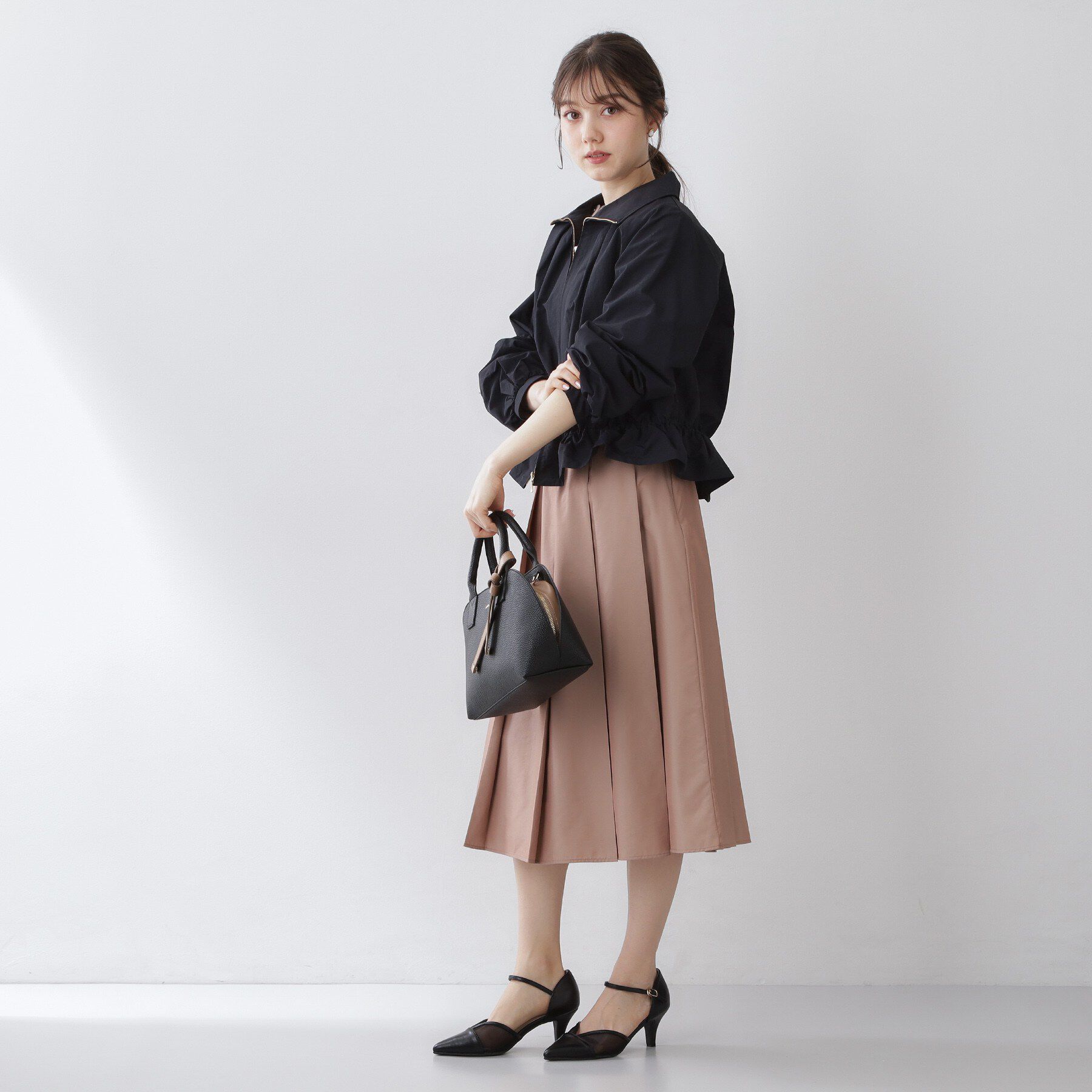 index「スタンドカラーペプラムブルゾン【洗濯機OK】」|ブルゾン・スタジャン|