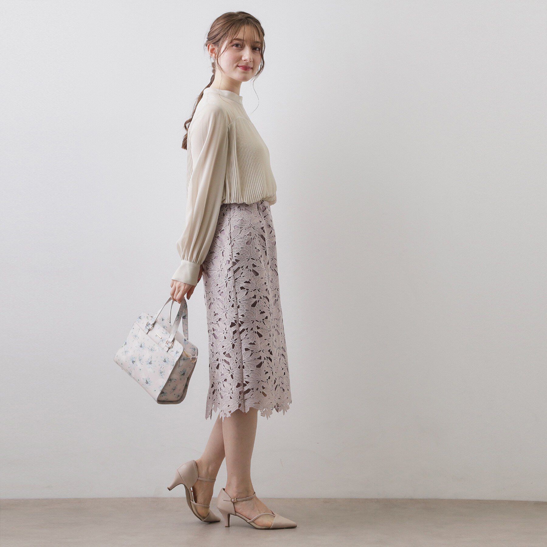 index「エアリープリーツスタンドカラーブラウス【洗濯機OK/イージーアイロン/防シワ】《5col》」|シャツ・ブラウス|