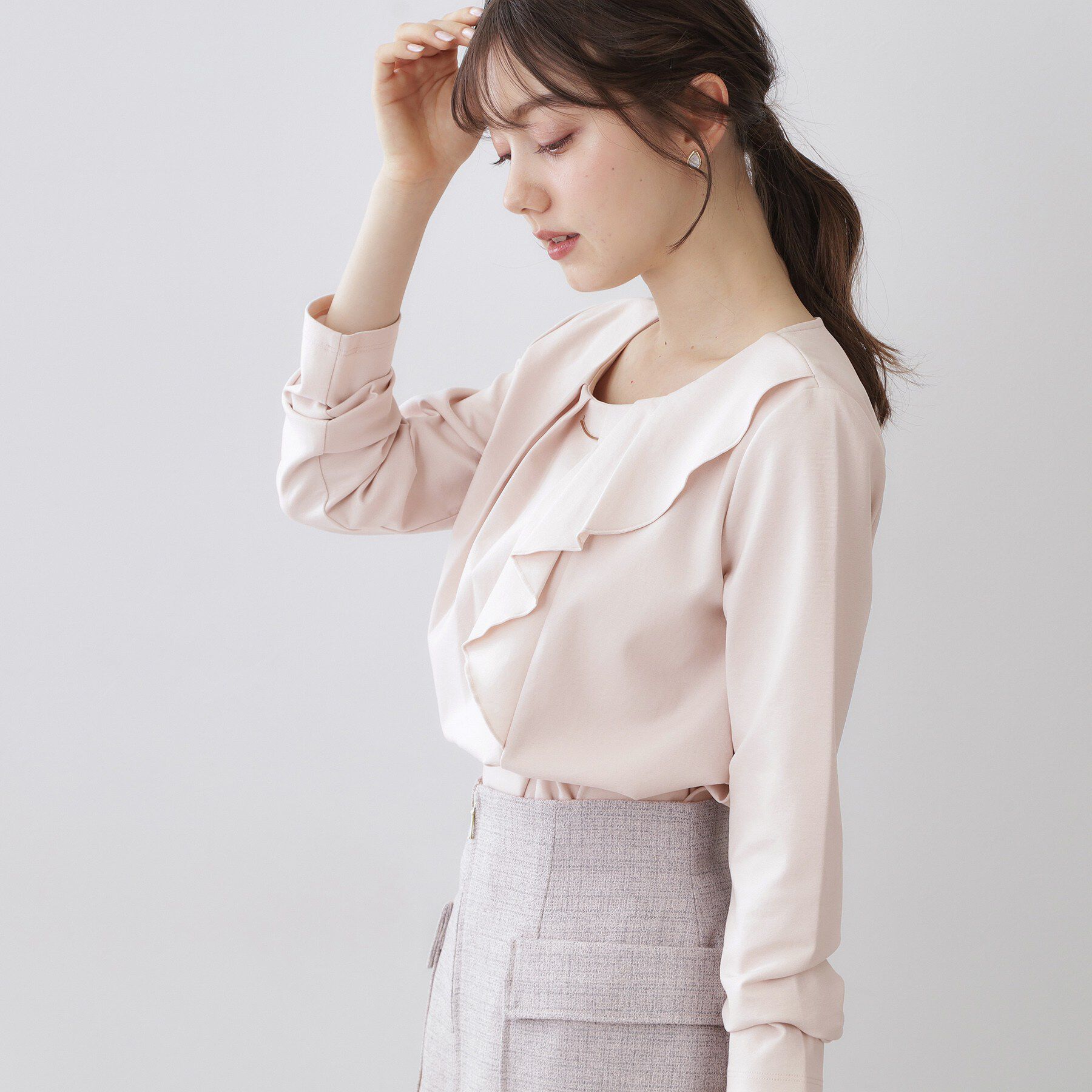 index「アシメタックフリルバートップス【洗濯機OK】」|Tシャツ・カットソー|