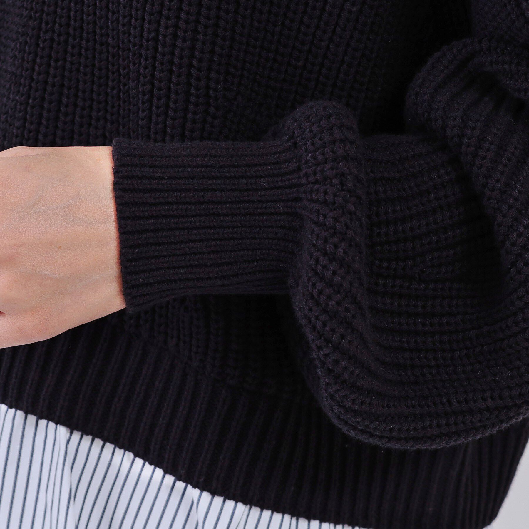 OPAQUE.CLIP「レイヤード風ミドルゲージニット【洗濯機洗い可】」|ニット・セーター|