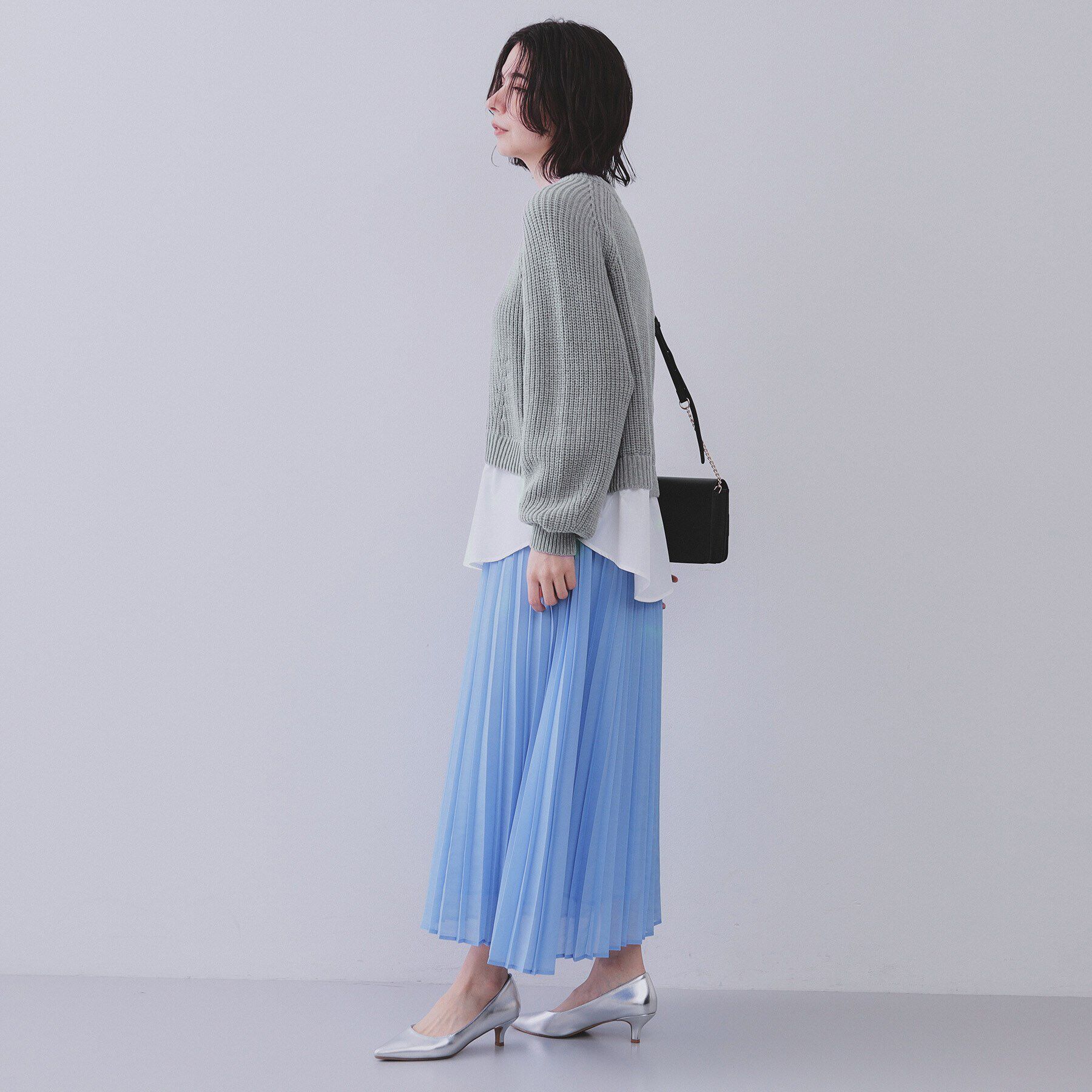 OPAQUE.CLIP「レイヤード風ミドルゲージニット【洗濯機洗い可】」|ニット・セーター|