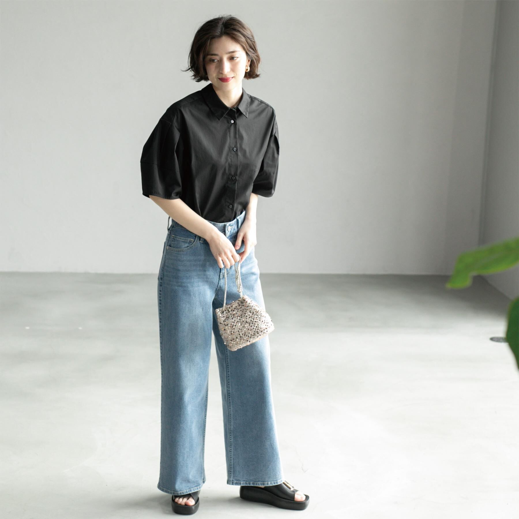 OPAQUE.CLIP「《美人百花掲載》ランタンスリーブシャツ【洗濯機洗い可】」|シャツ・ブラウス|