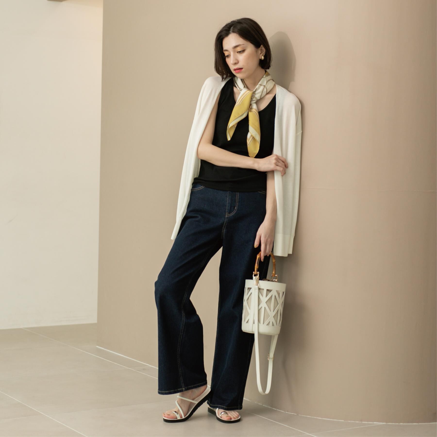 OPAQUE.CLIP「ミドル丈ニットカーディガン【抗ピル/洗濯機洗い可/接触冷感】」|カーディガン|