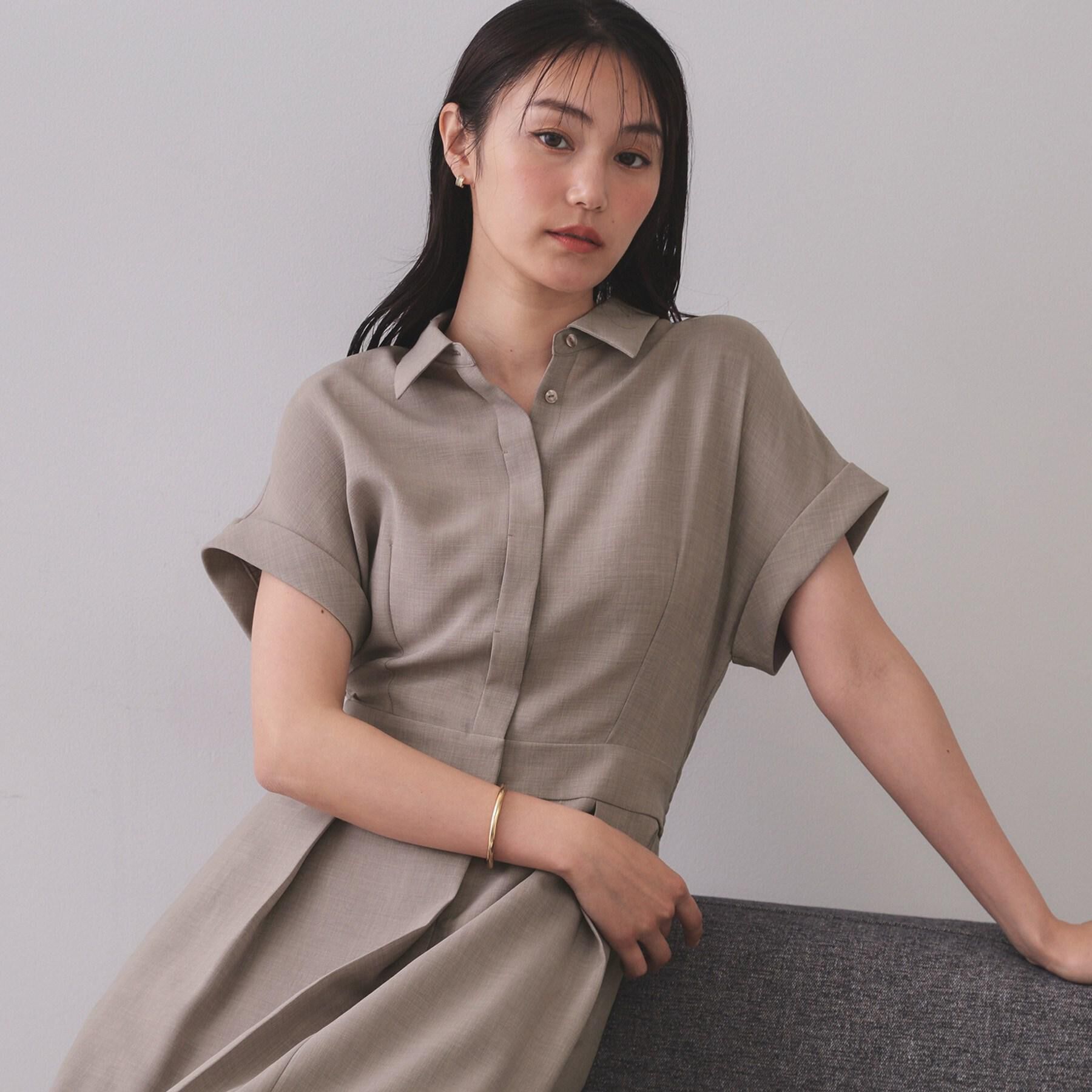 OPAQUE.CLIP「リネンライクシャツワンピース【洗濯機洗い可/吸水速乾/接触冷感】」|ワンピース|