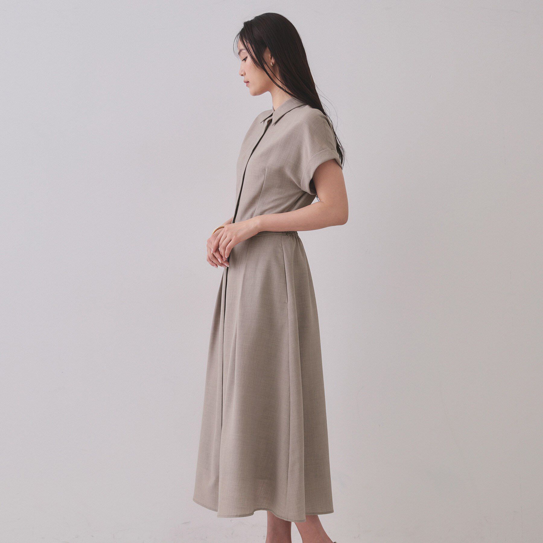 OPAQUE.CLIP「リネンライクシャツワンピース【洗濯機洗い可/吸水速乾/接触冷感】」|ワンピース|