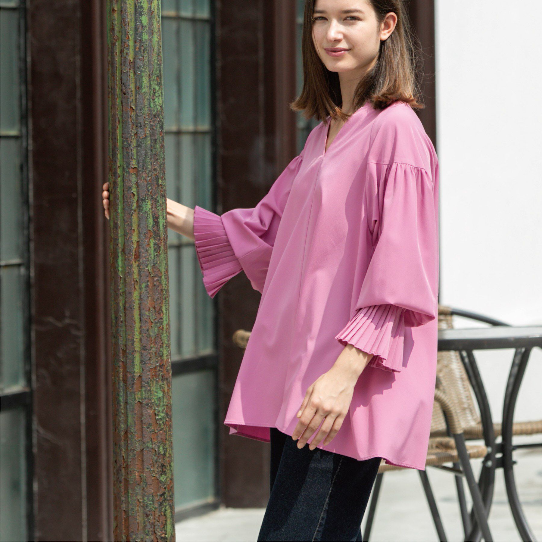 OPAQUE.CLIP「プリーツキャンディスリーブブラウス【洗濯機洗い可】」|シャツ・ブラウス|