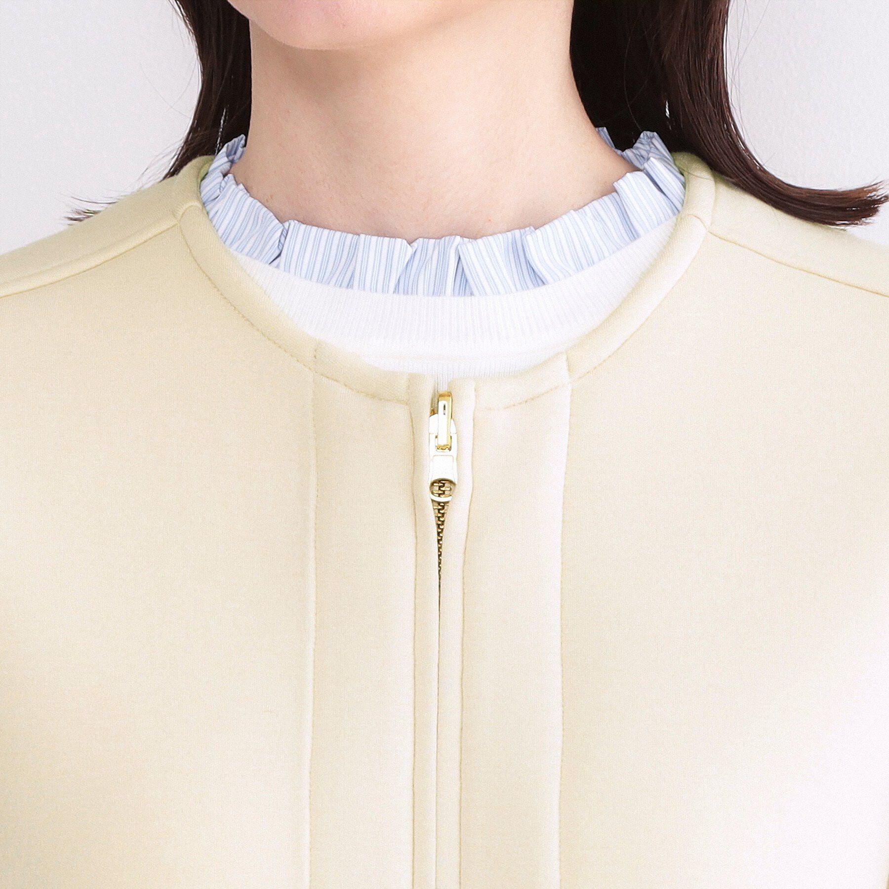 OPAQUE.CLIP「リバーシブル配色ノーカラーコート【洗濯機OK】」|ノーカラーコート|