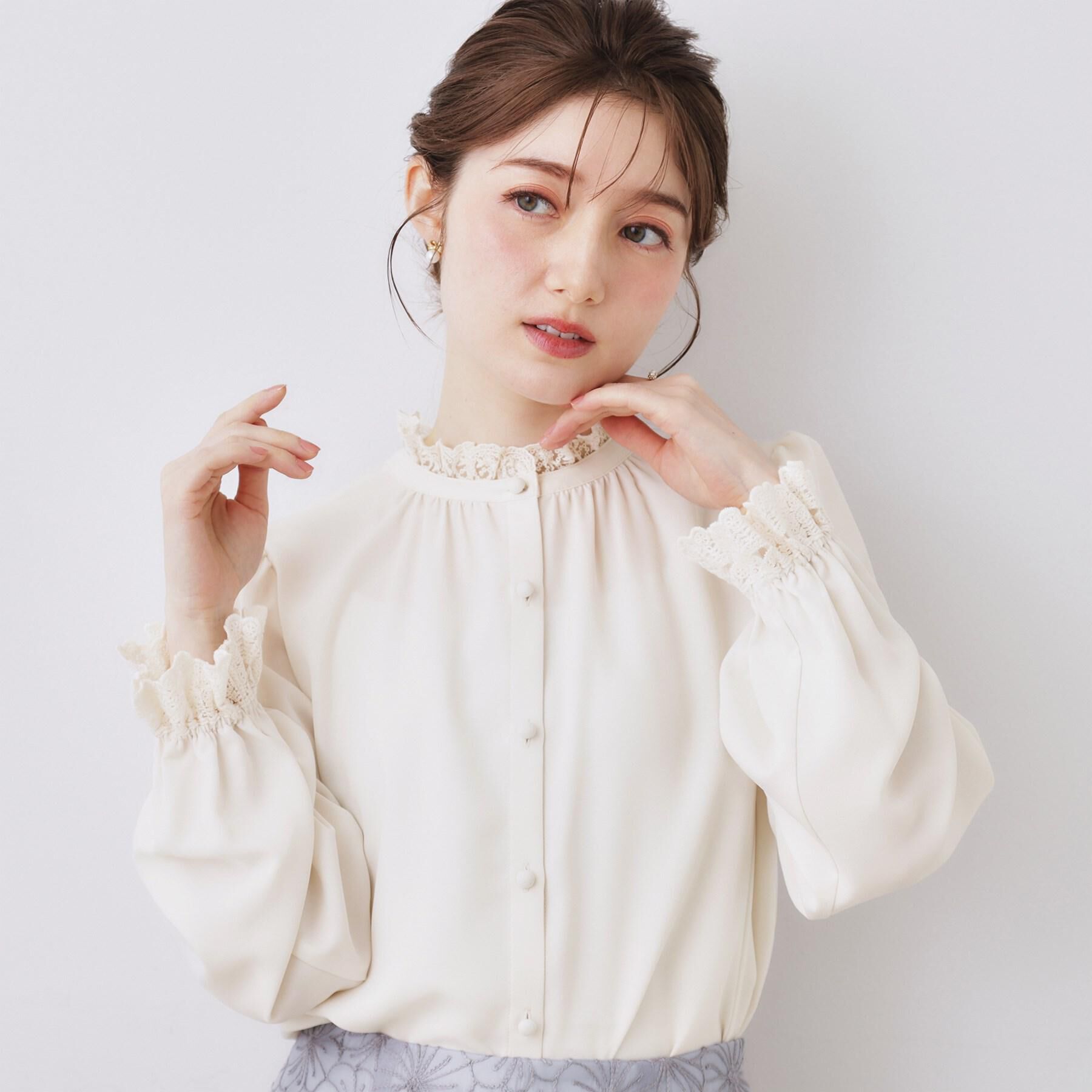 Couture broach「【2WAY・ハレの日・通勤】エンブロレースブラウス」|シャツ・ブラウス|