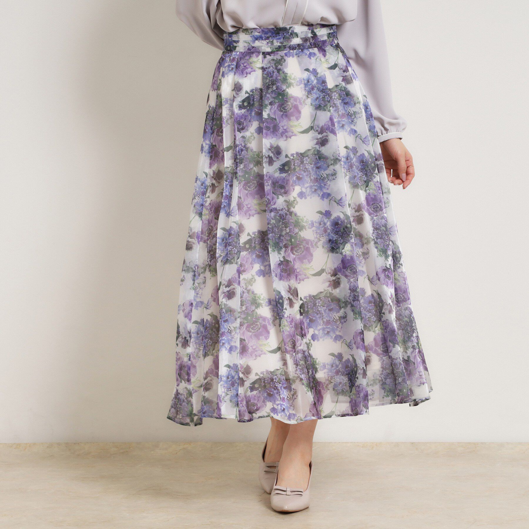 Couture broach「【洗える・通勤】Springオーガンフルールスカート」|スカート|