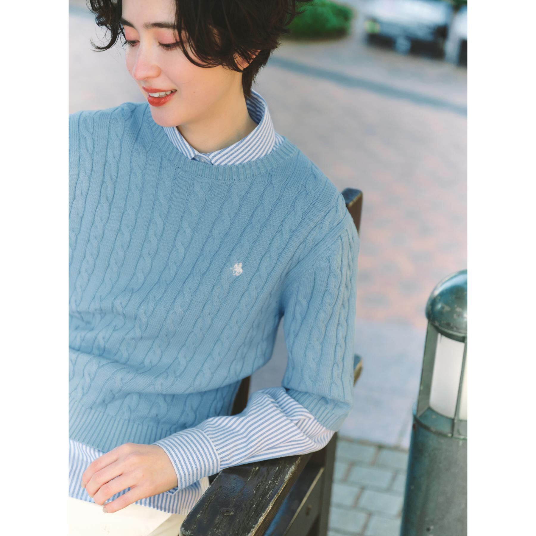 THE SHOP TK「【POLO BCS 別注】5分袖ケーブルニット」|ニット・セーター|