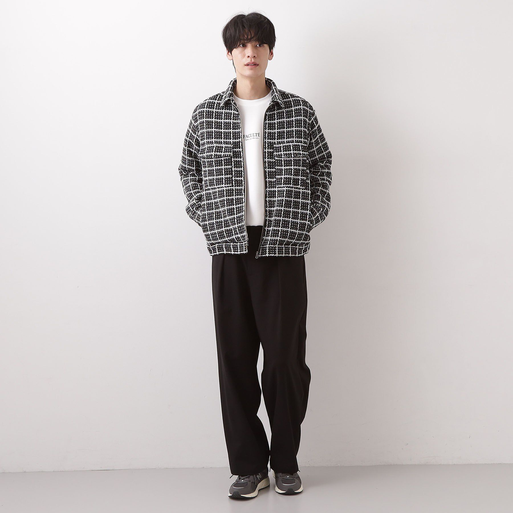 THE SHOP TK「【カジュアルに上品さをプラス】変わり織ツイードブルゾン　洗濯機OK」|ブルゾン・スタジャン|