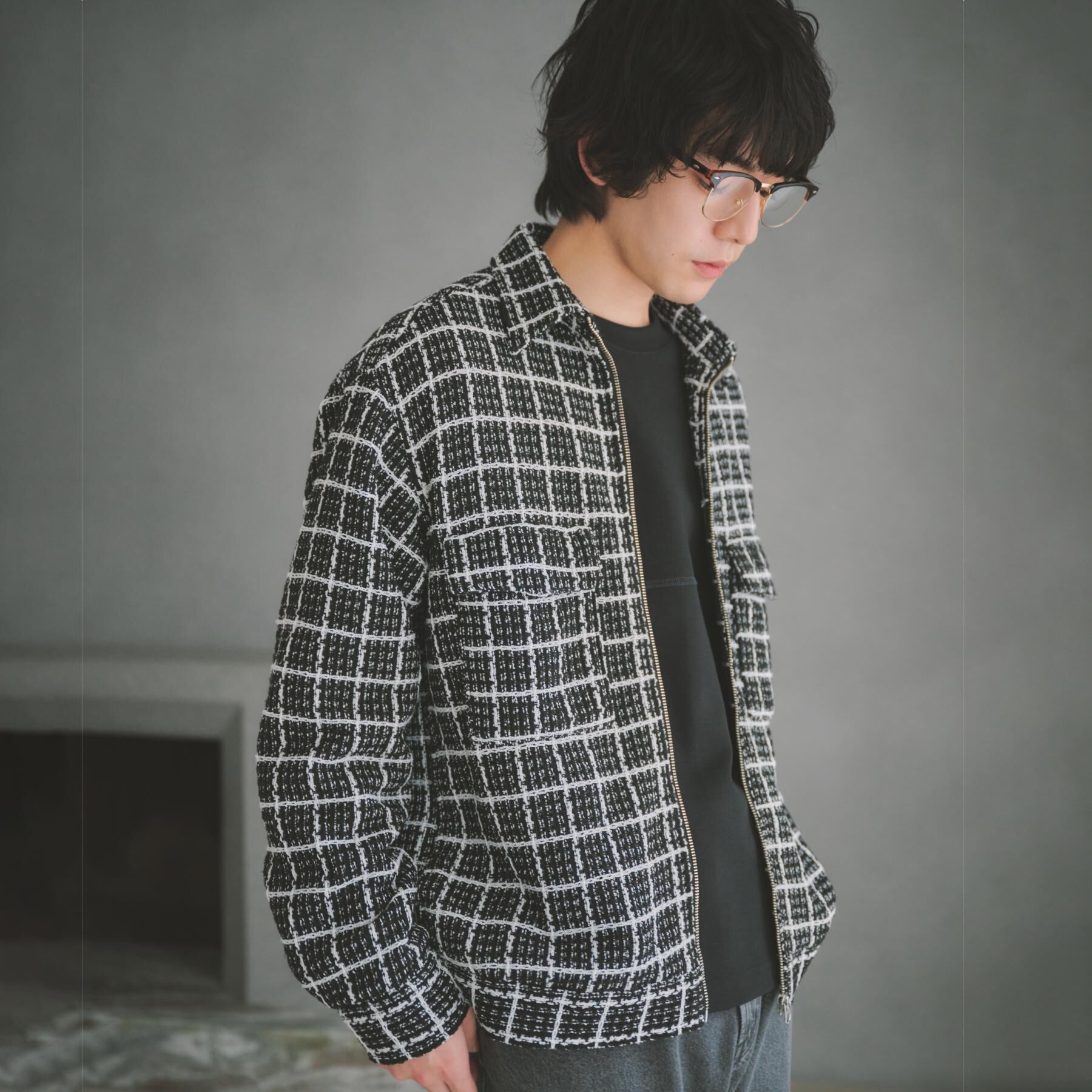 THE SHOP TK「【カジュアルに上品さをプラス】変わり織ツイードブルゾン　洗濯機OK」|ブルゾン・スタジャン|