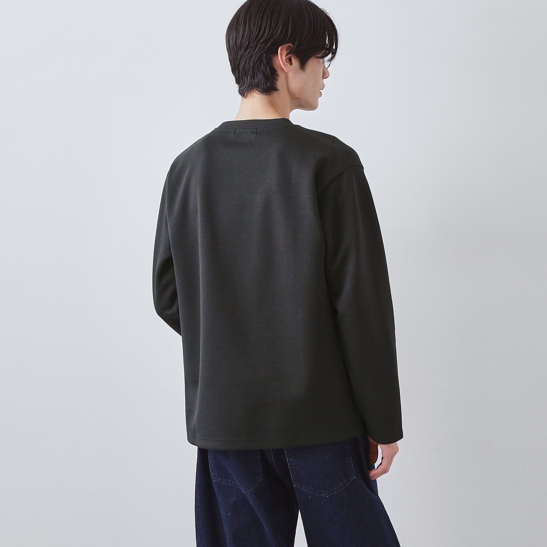 THE SHOP TK「【首元にさりげないアクセント】ステッチダンボールプルオーバー」|Tシャツ・カットソー|