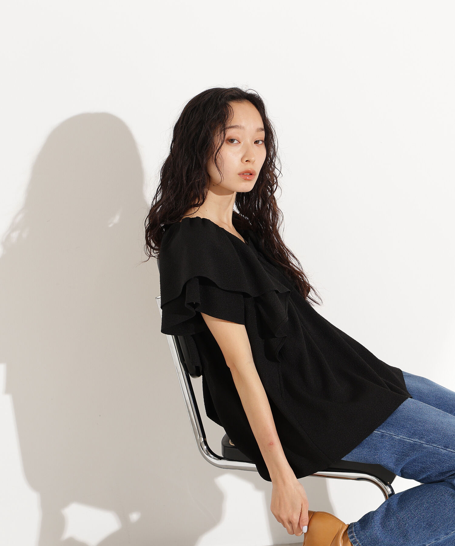  「ドビーフリルブラウス」|シャツ・ブラウス|