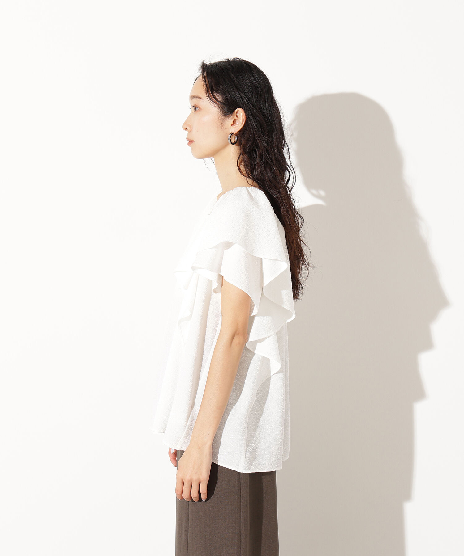  「ドビーフリルブラウス」|シャツ・ブラウス|