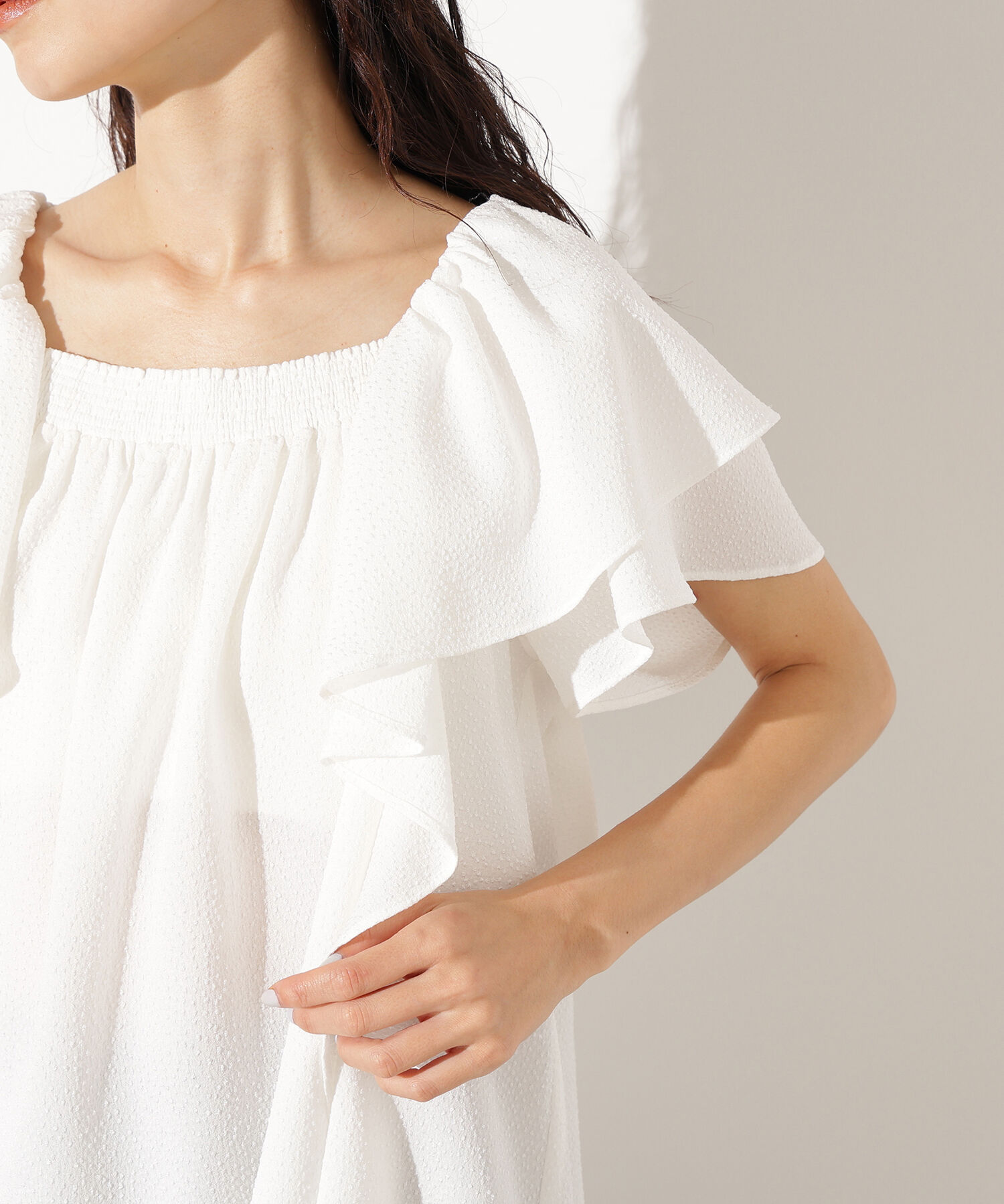  「ドビーフリルブラウス」|シャツ・ブラウス|