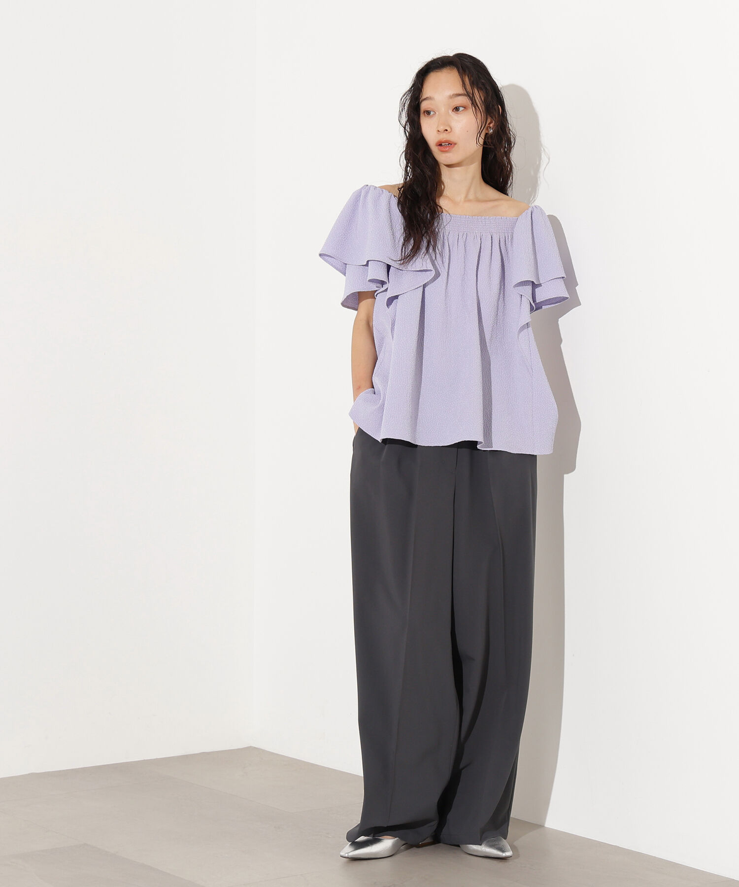  「ドビーフリルブラウス」|シャツ・ブラウス|