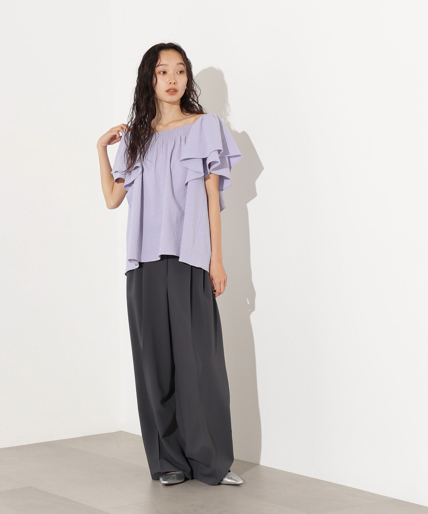  「ドビーフリルブラウス」|シャツ・ブラウス|