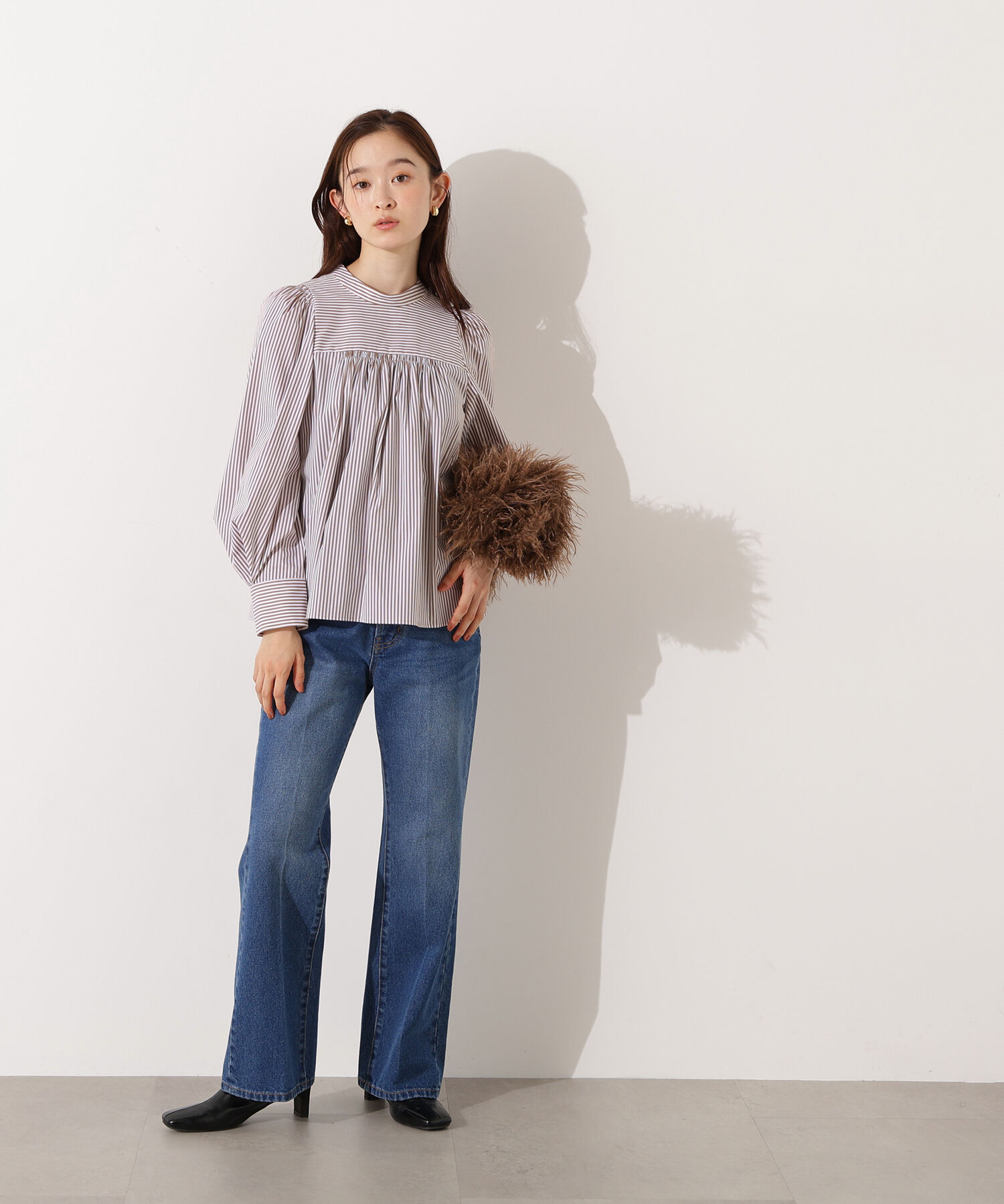  「バックリボンストライプブラウス」|シャツ・ブラウス|