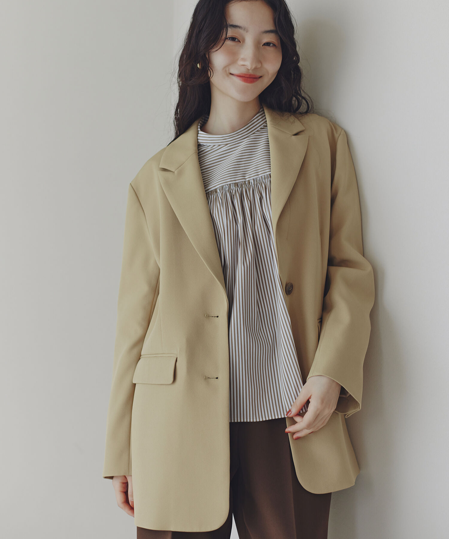  「バックリボンストライプブラウス」|シャツ・ブラウス|