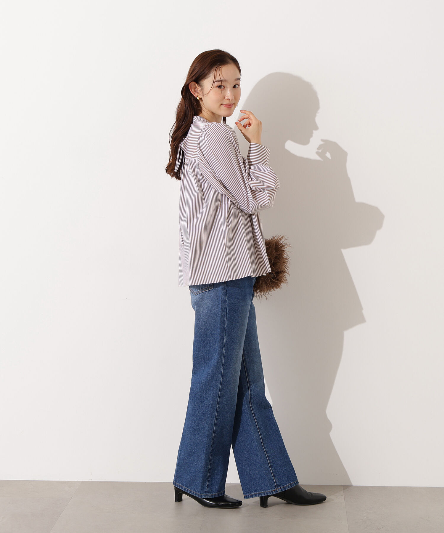  「バックリボンストライプブラウス」|シャツ・ブラウス|
