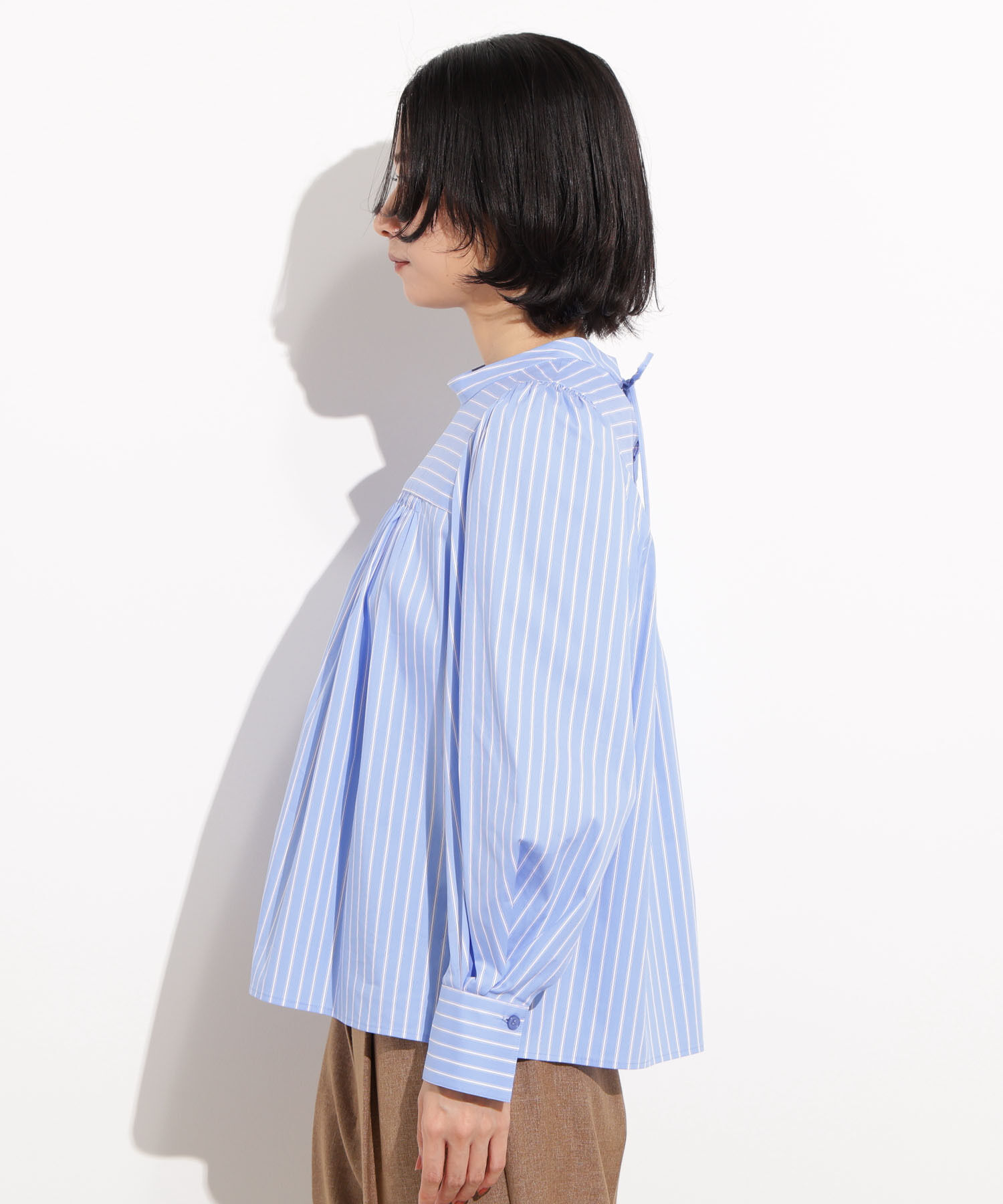  「バックリボンストライプブラウス」|シャツ・ブラウス|