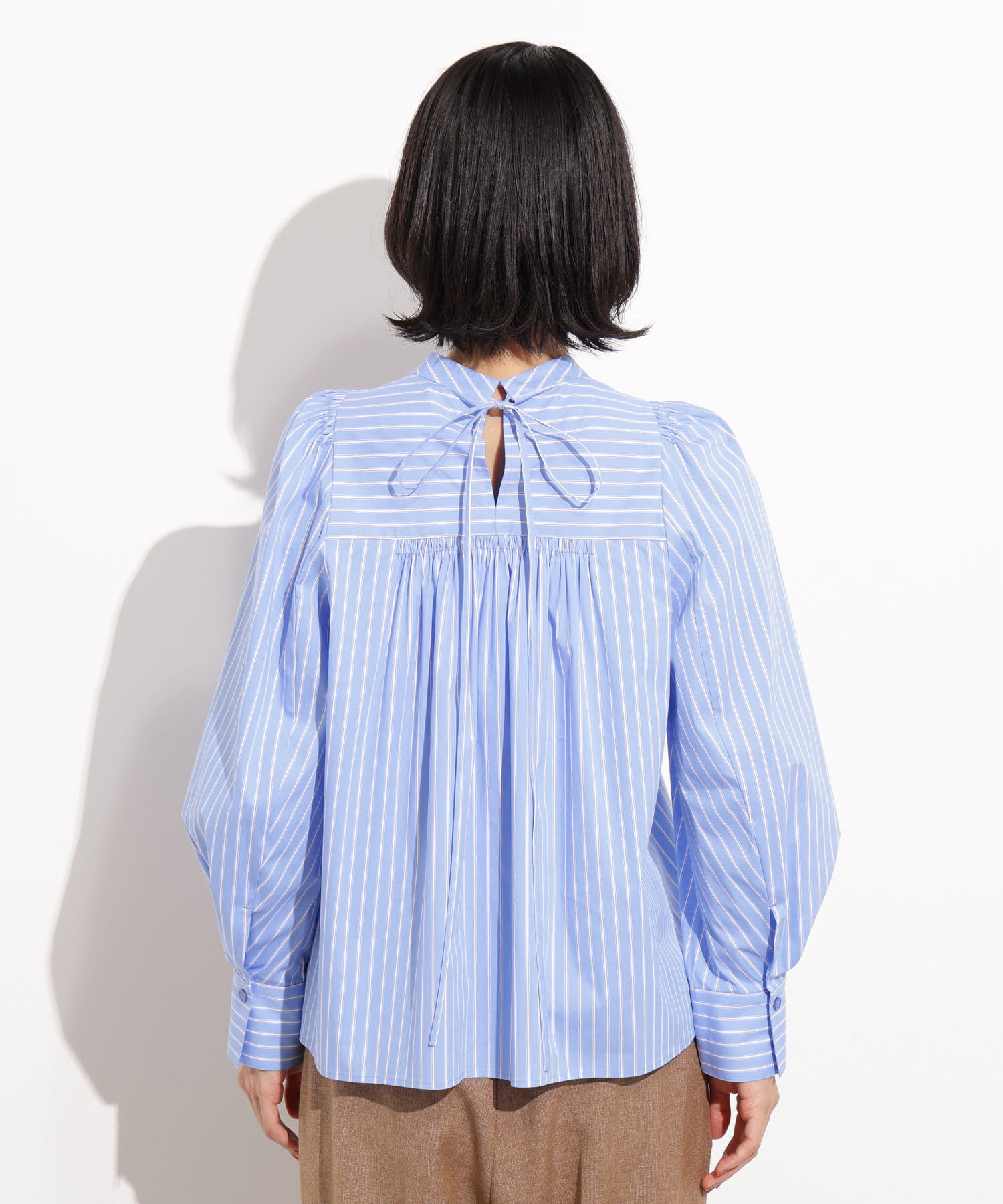  「バックリボンストライプブラウス」|シャツ・ブラウス|