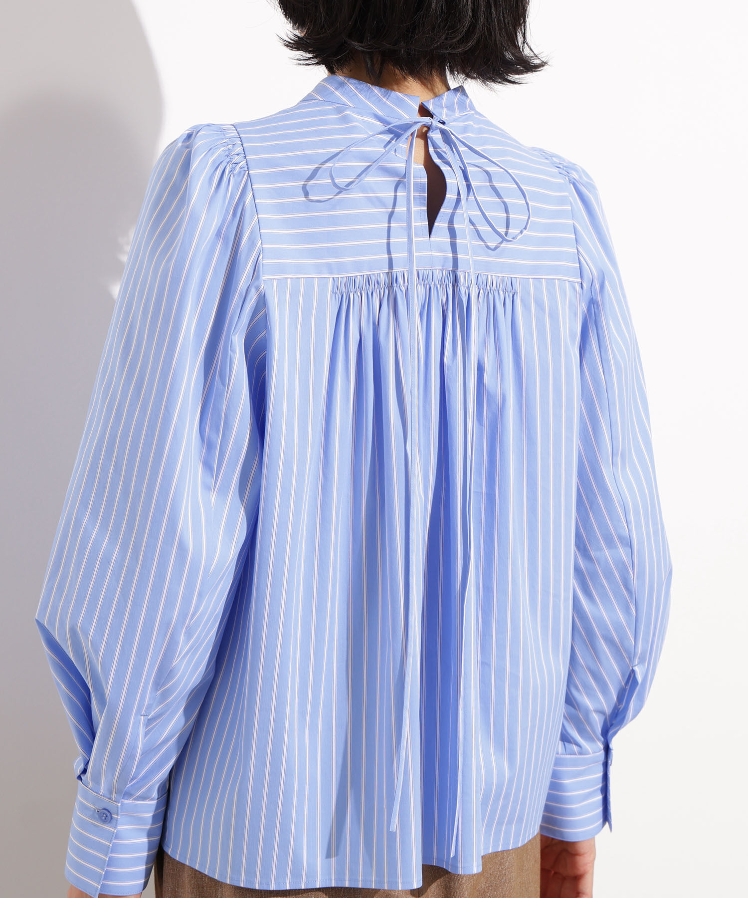  「バックリボンストライプブラウス」|シャツ・ブラウス|