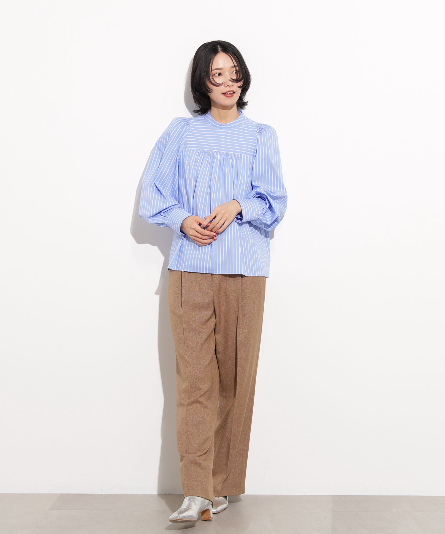  「バックリボンストライプブラウス」|シャツ・ブラウス|