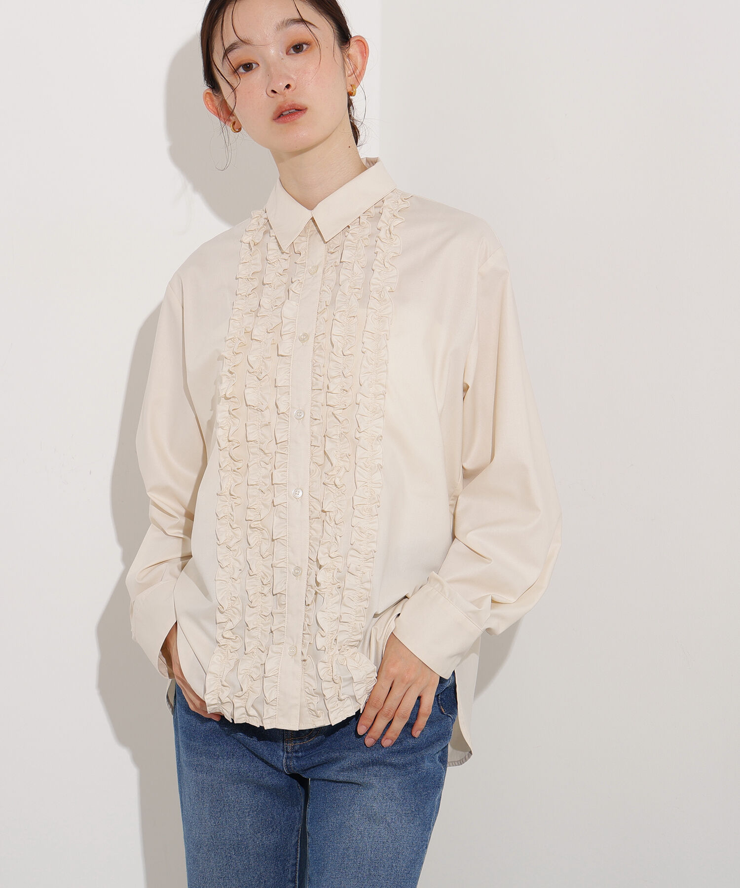  「フロントフリルブラウス」|シャツ・ブラウス|