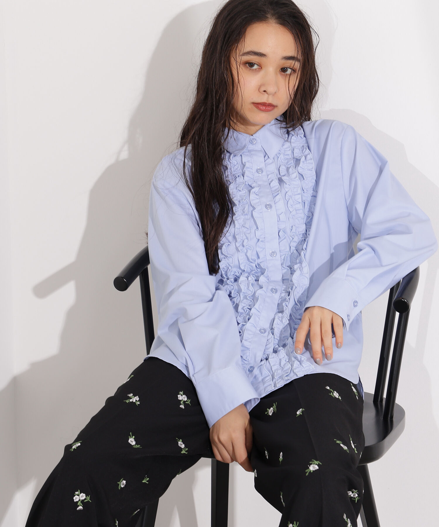  「フロントフリルブラウス」|シャツ・ブラウス|