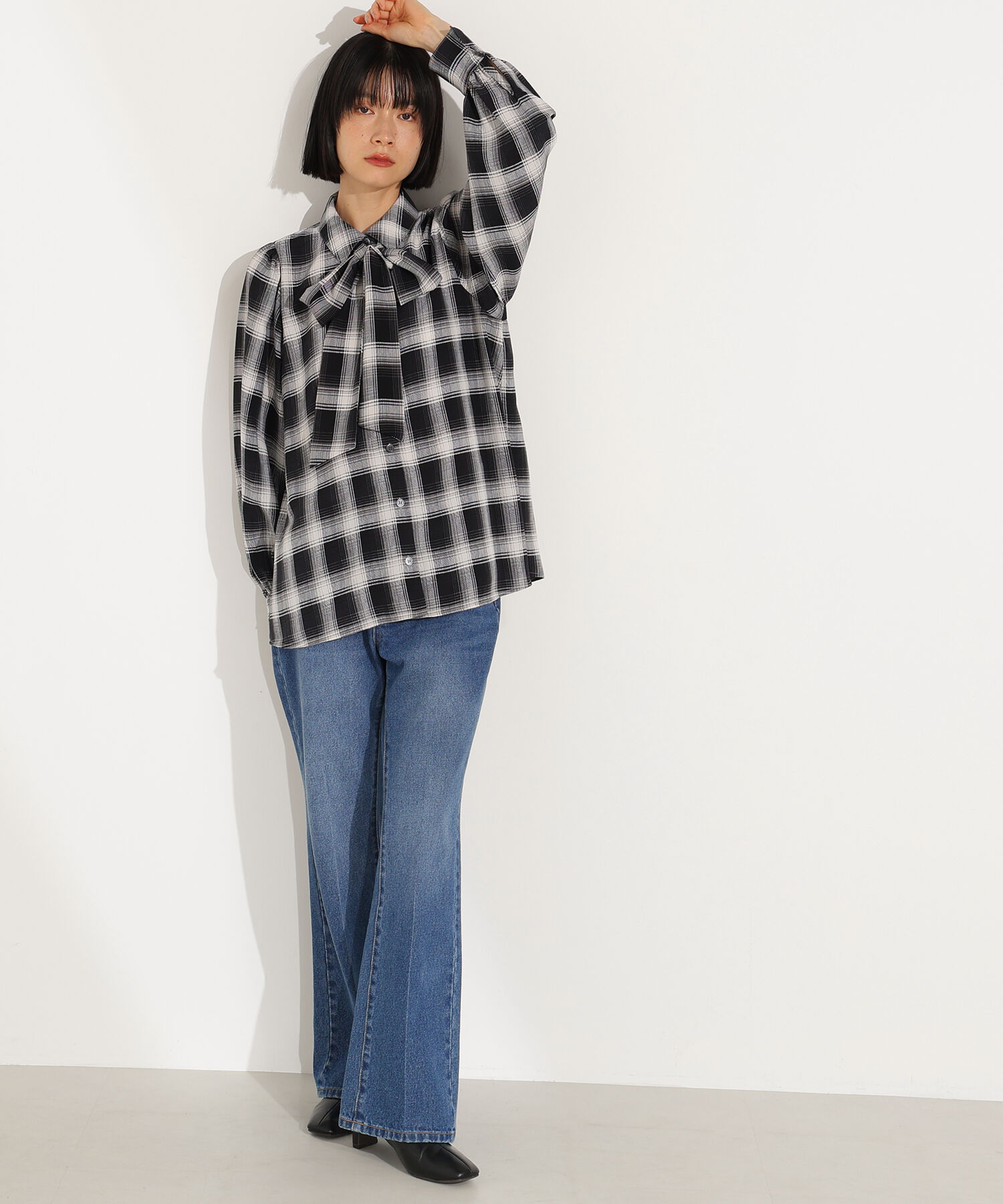  「チェックボウタイブラウス」|シャツ・ブラウス|