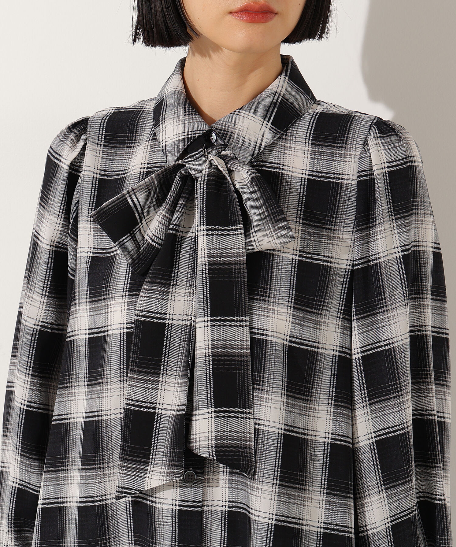  「チェックボウタイブラウス」|シャツ・ブラウス|