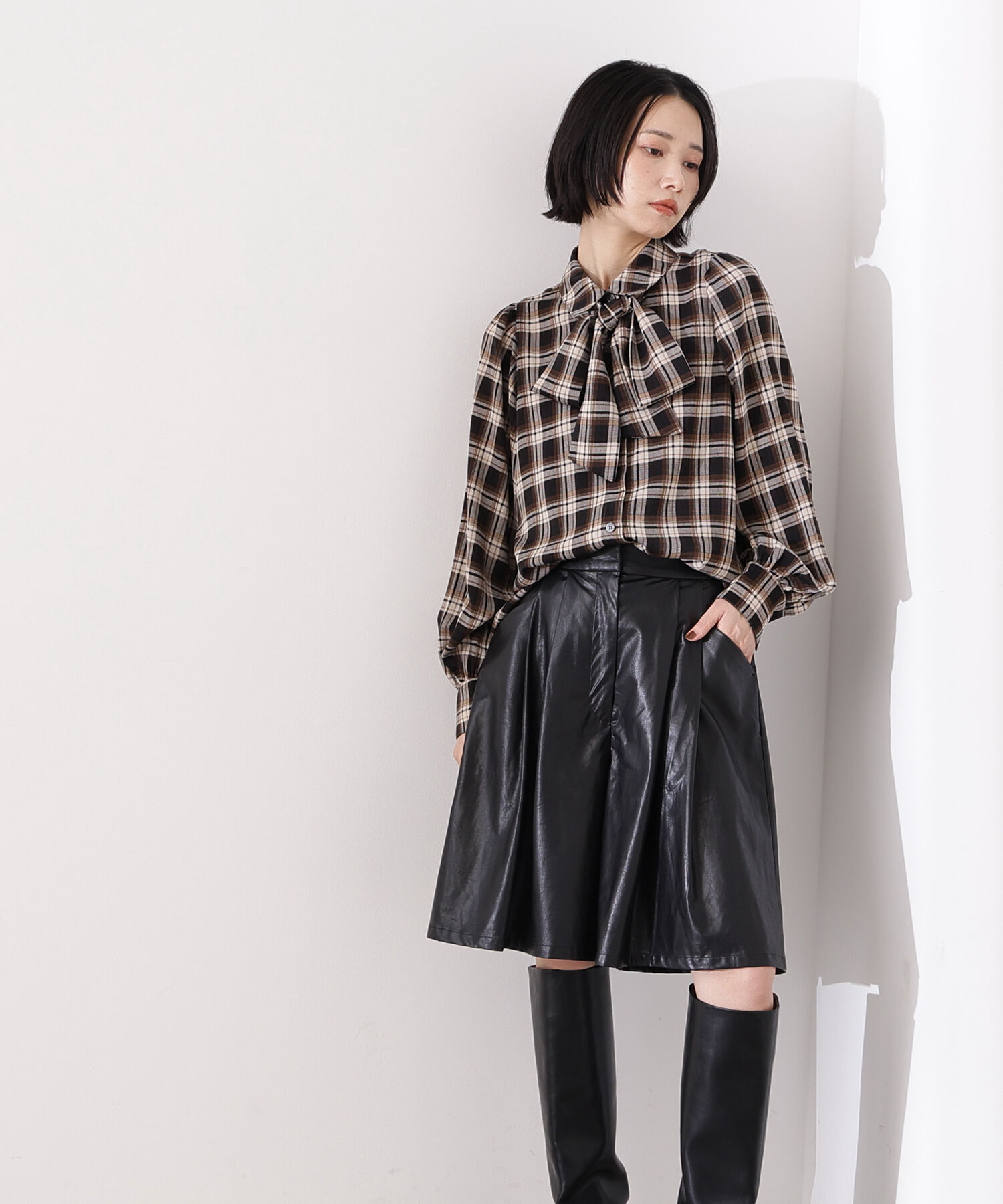  「チェックボウタイブラウス」|シャツ・ブラウス|