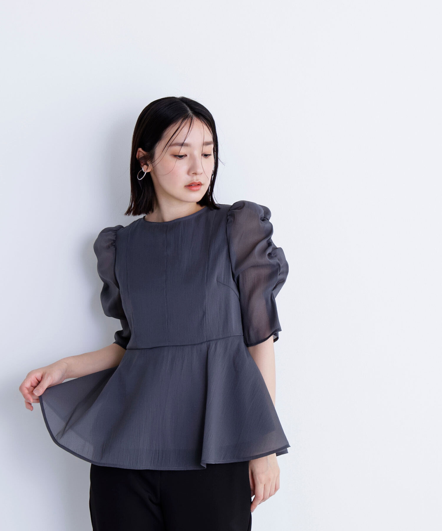  「シアーペプラムブラウス」|シャツ・ブラウス|