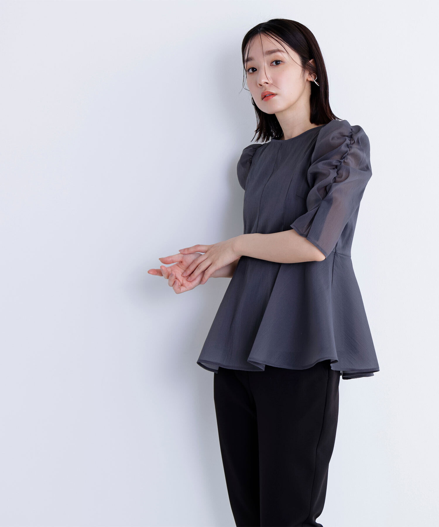  「シアーペプラムブラウス」|シャツ・ブラウス|