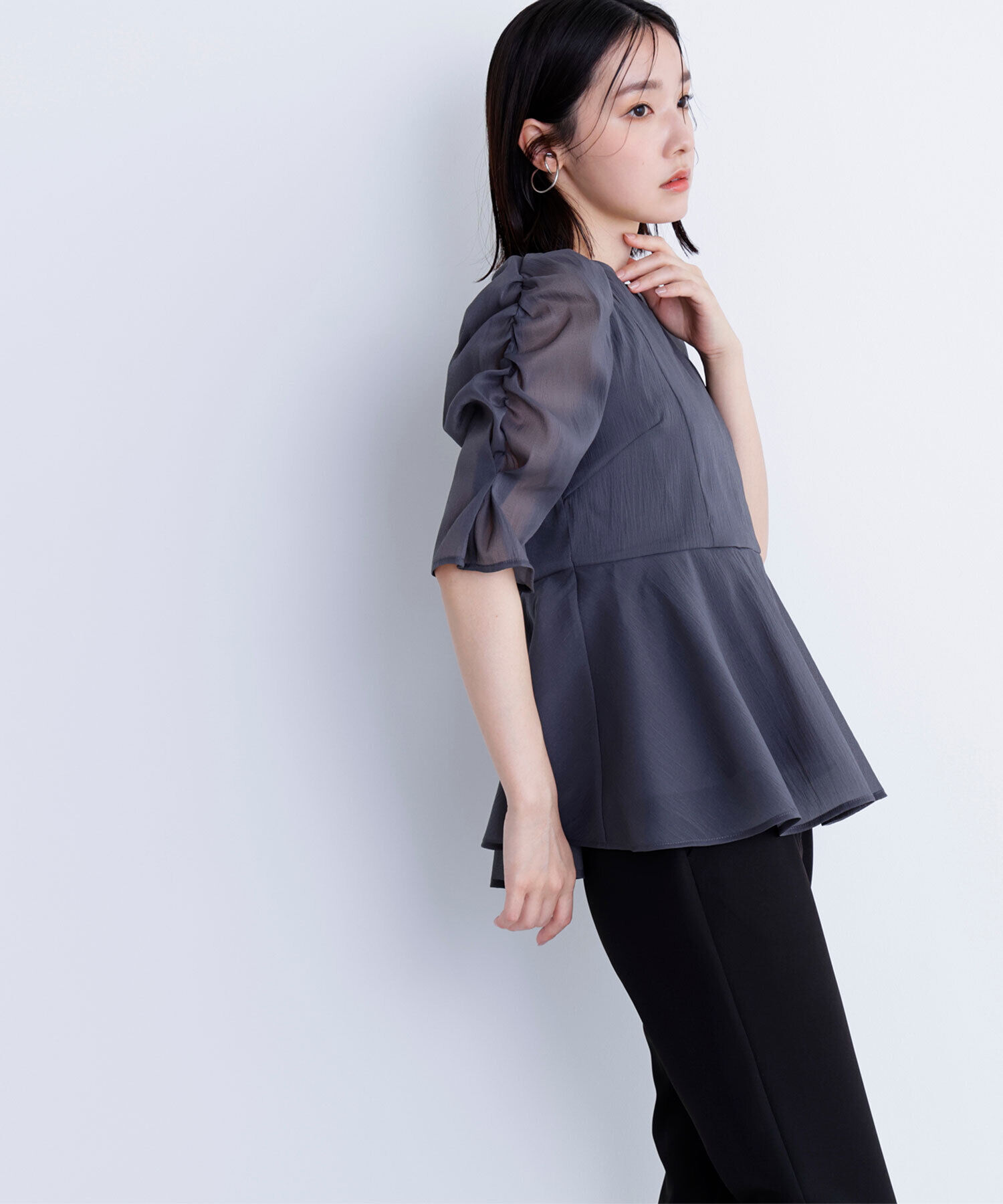  「シアーペプラムブラウス」|シャツ・ブラウス|