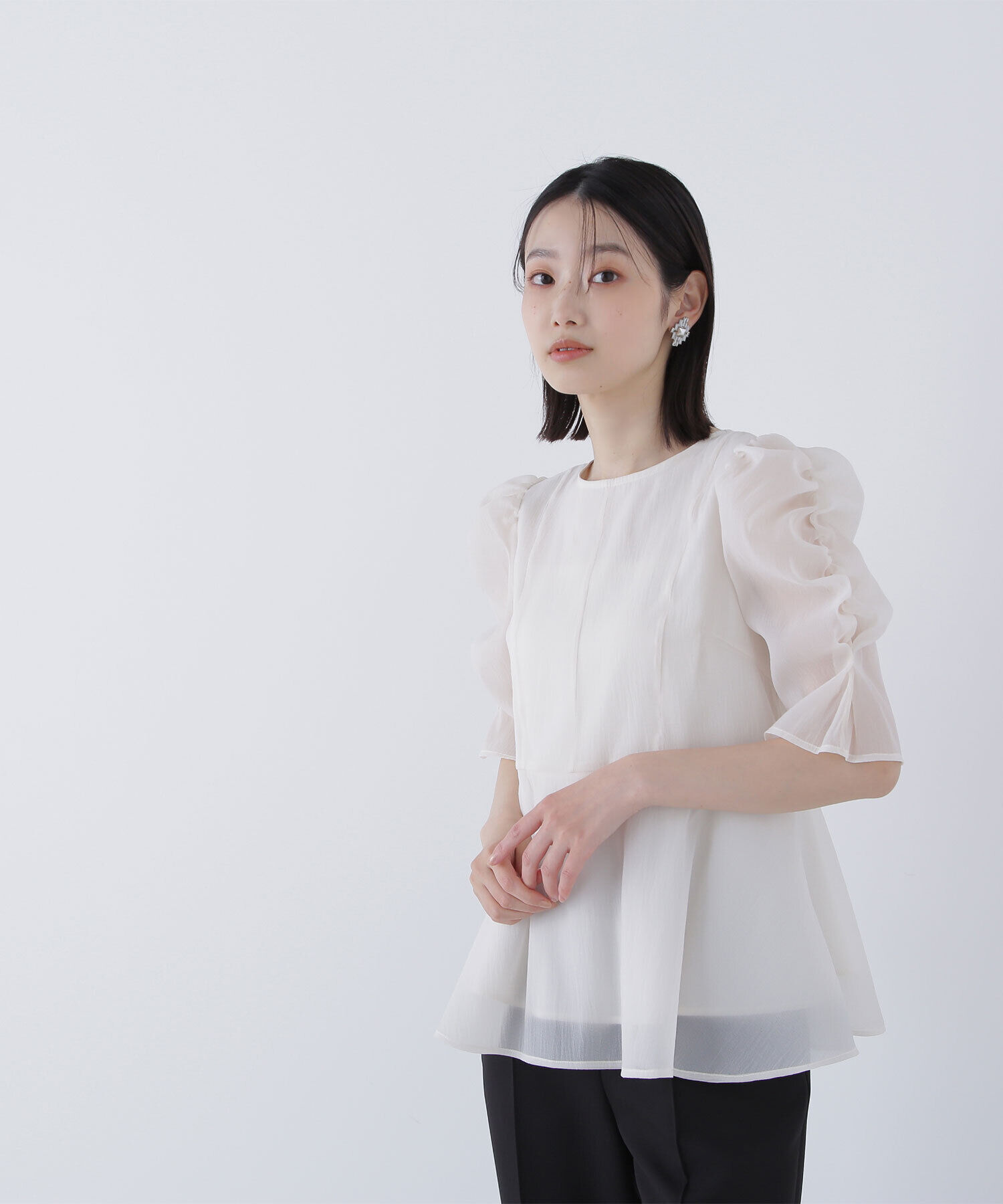  「シアーペプラムブラウス」|シャツ・ブラウス|