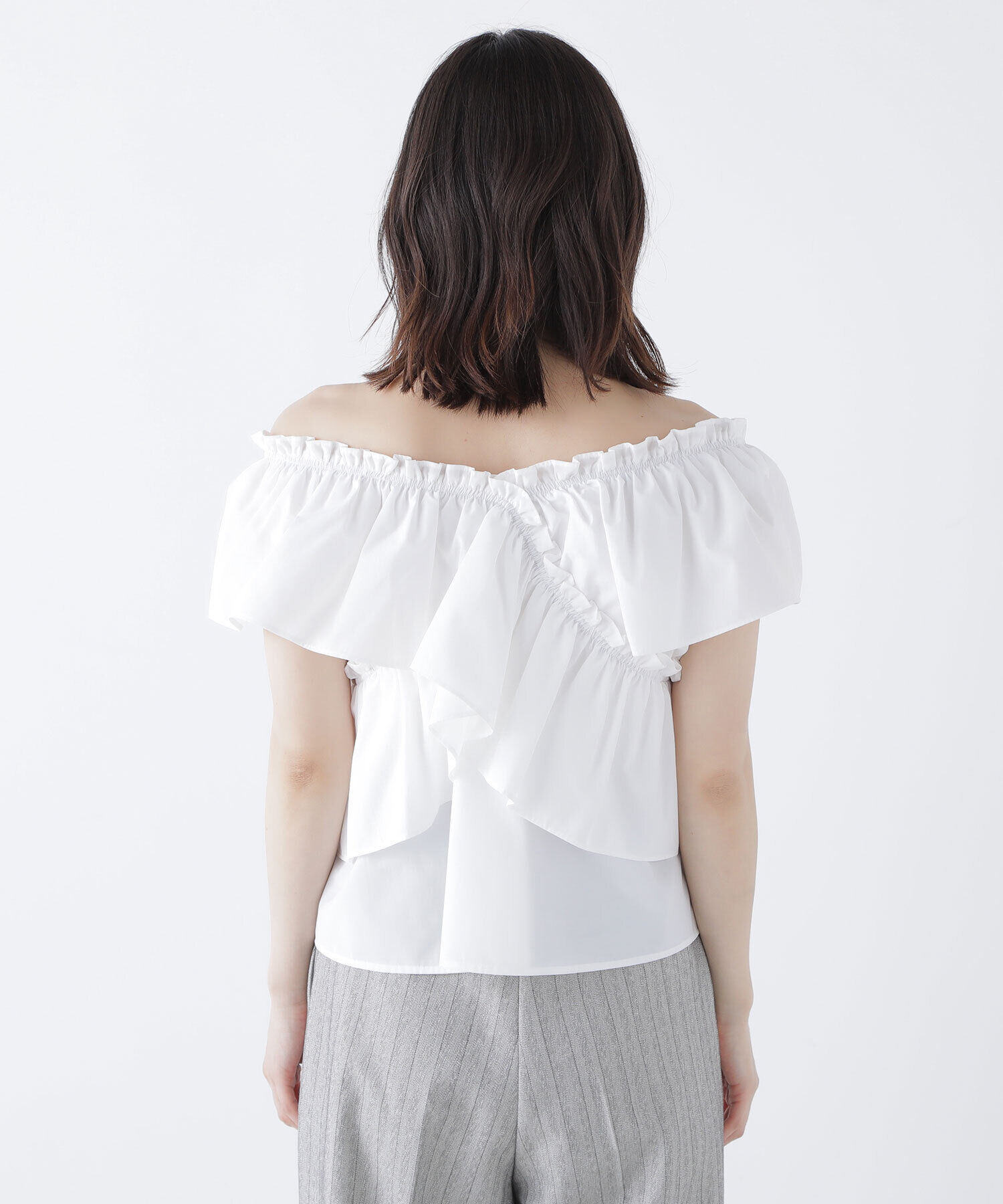  「クロスフリルギャザーブラウス」|シャツ・ブラウス|