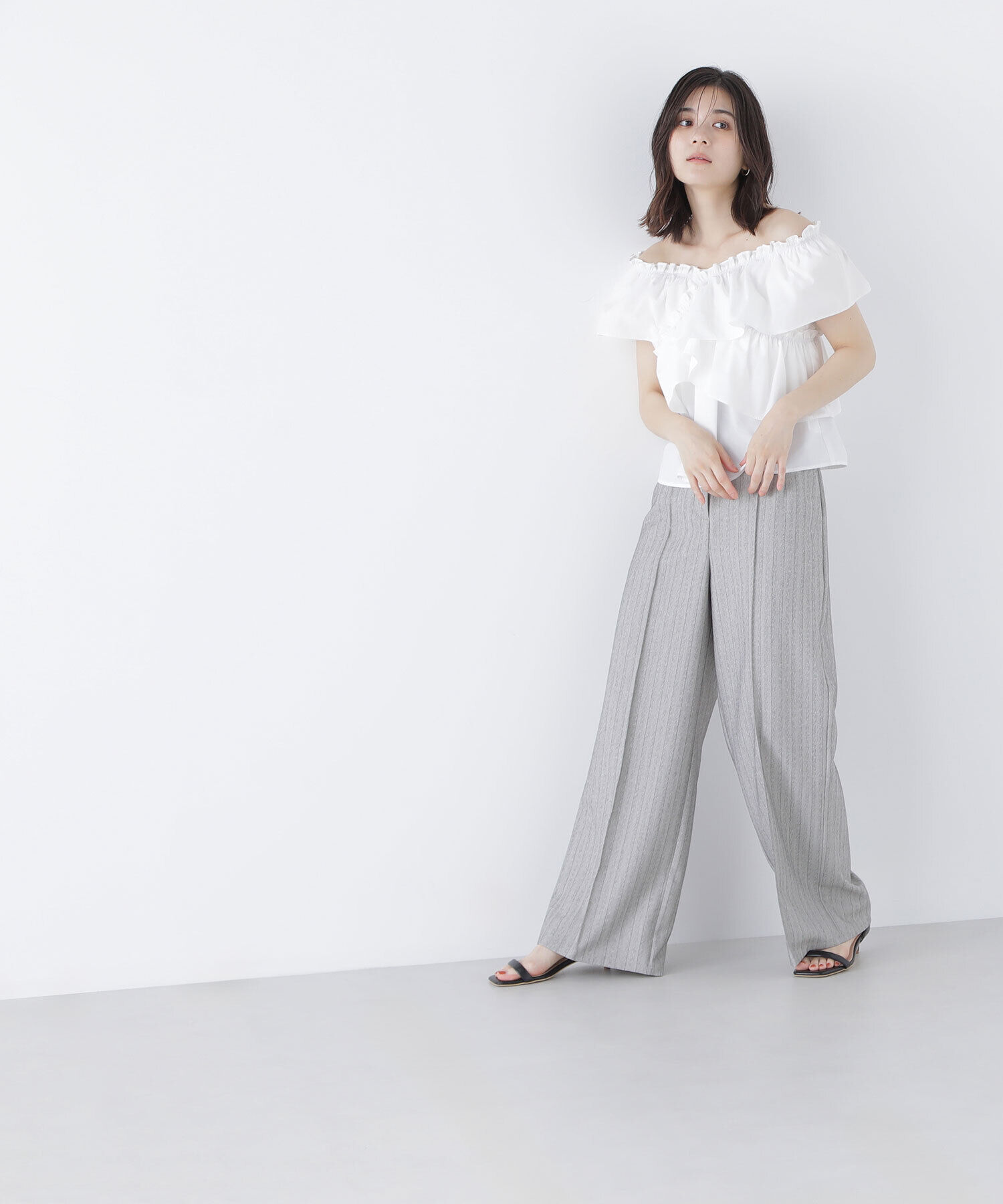  「クロスフリルギャザーブラウス」|シャツ・ブラウス|