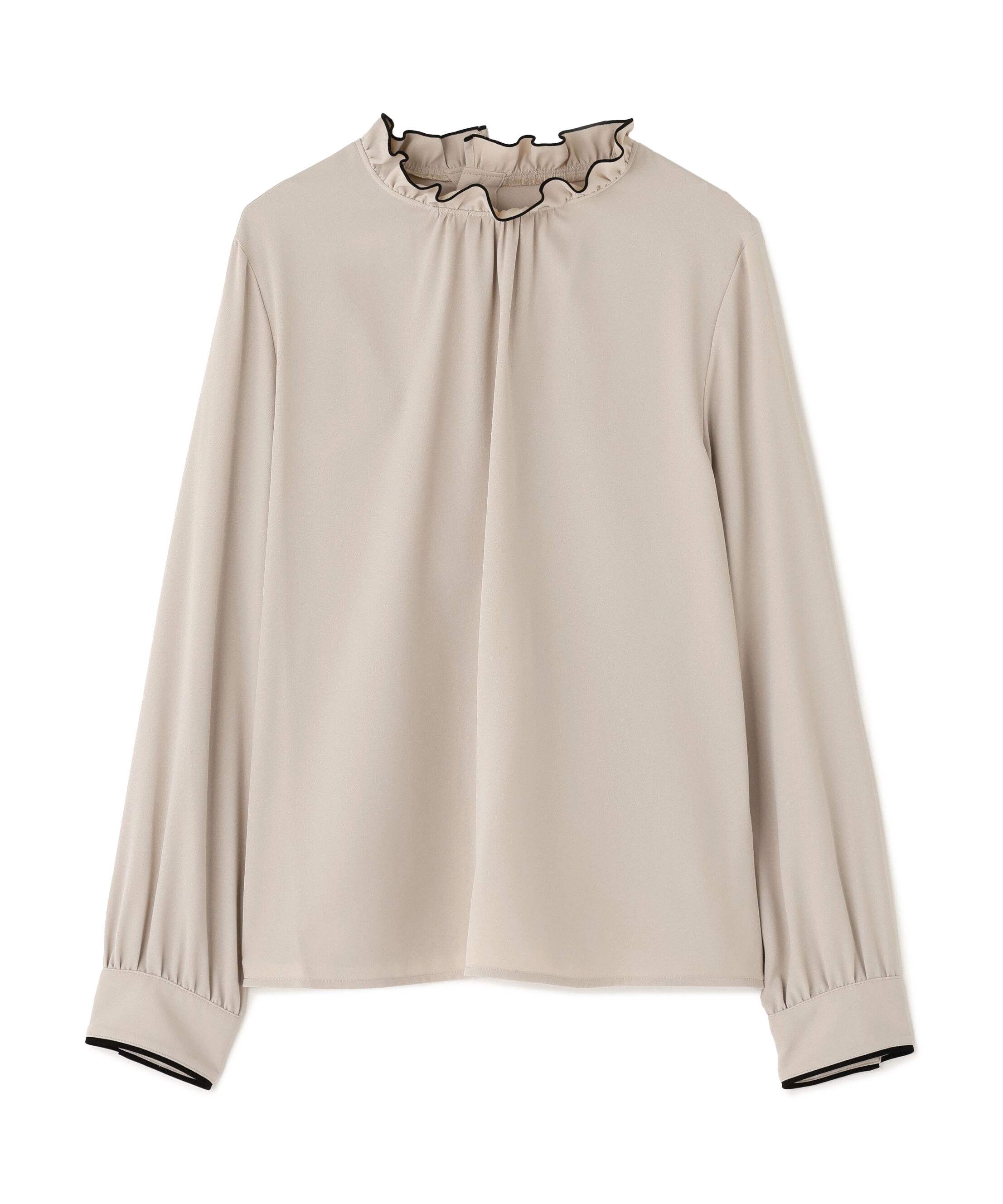  「バイカラーフリルネックブラウス」|シャツ・ブラウス|