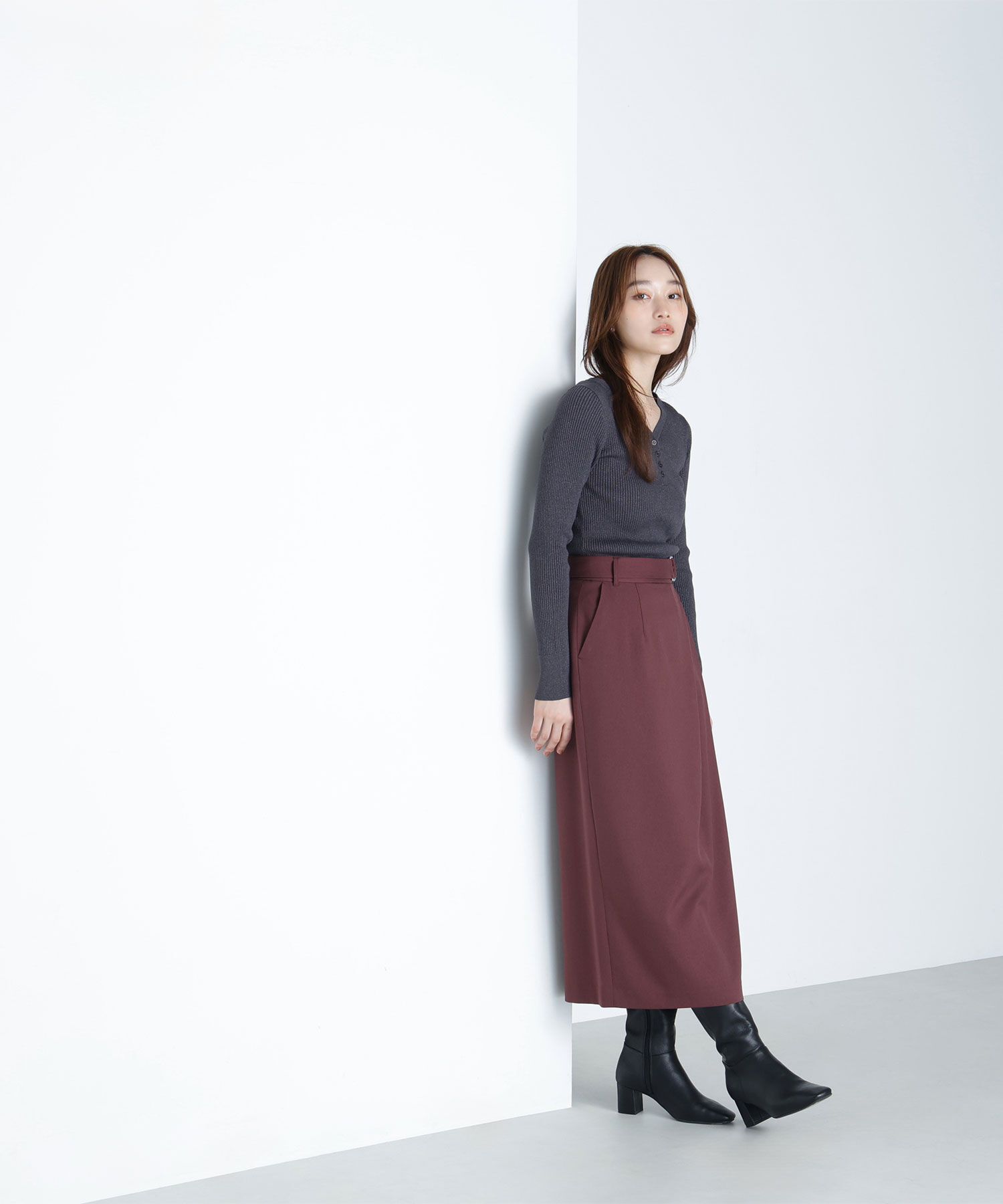  「フロントボタンラメリブニット」|ニット・セーター|